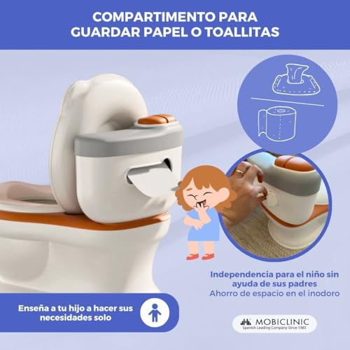Thumbnail 2 de Mobiclinic® kids Toikid: Orinal bebé con tapa, sonido de descarga y compartimento para papel (1-3 años)