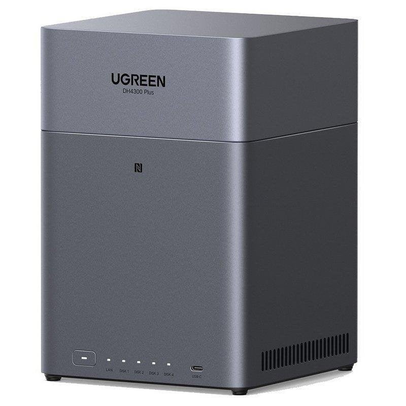 Detalle de UGreen DH4300 Plus: NAS de 4 bahías con 120 TB, 2,5 GbE, HDMI 4K y seguridad avanzada