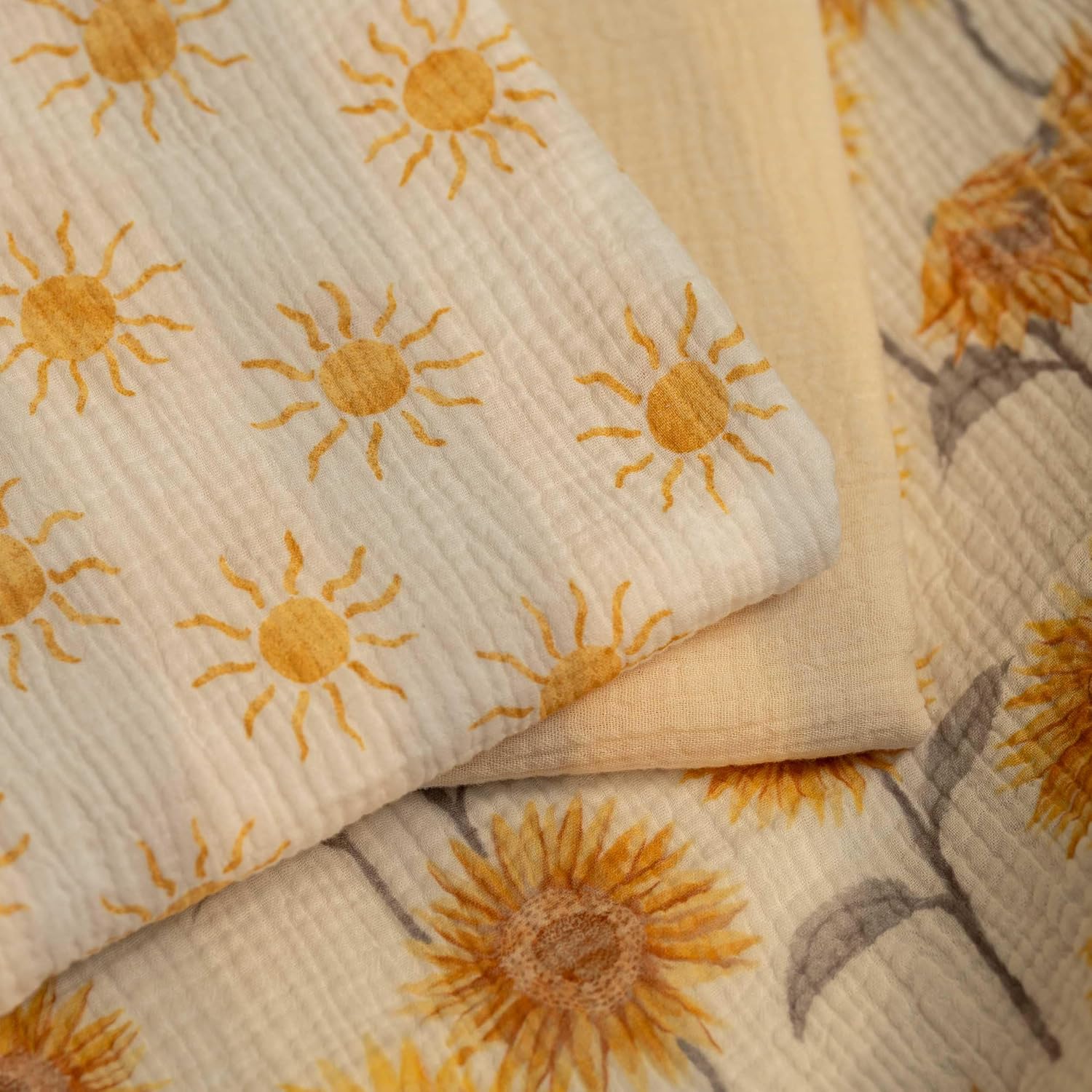 Thumbnail 2 de Muslin Swaddle Blankets for Newborn, 3 Pack – Sunflower