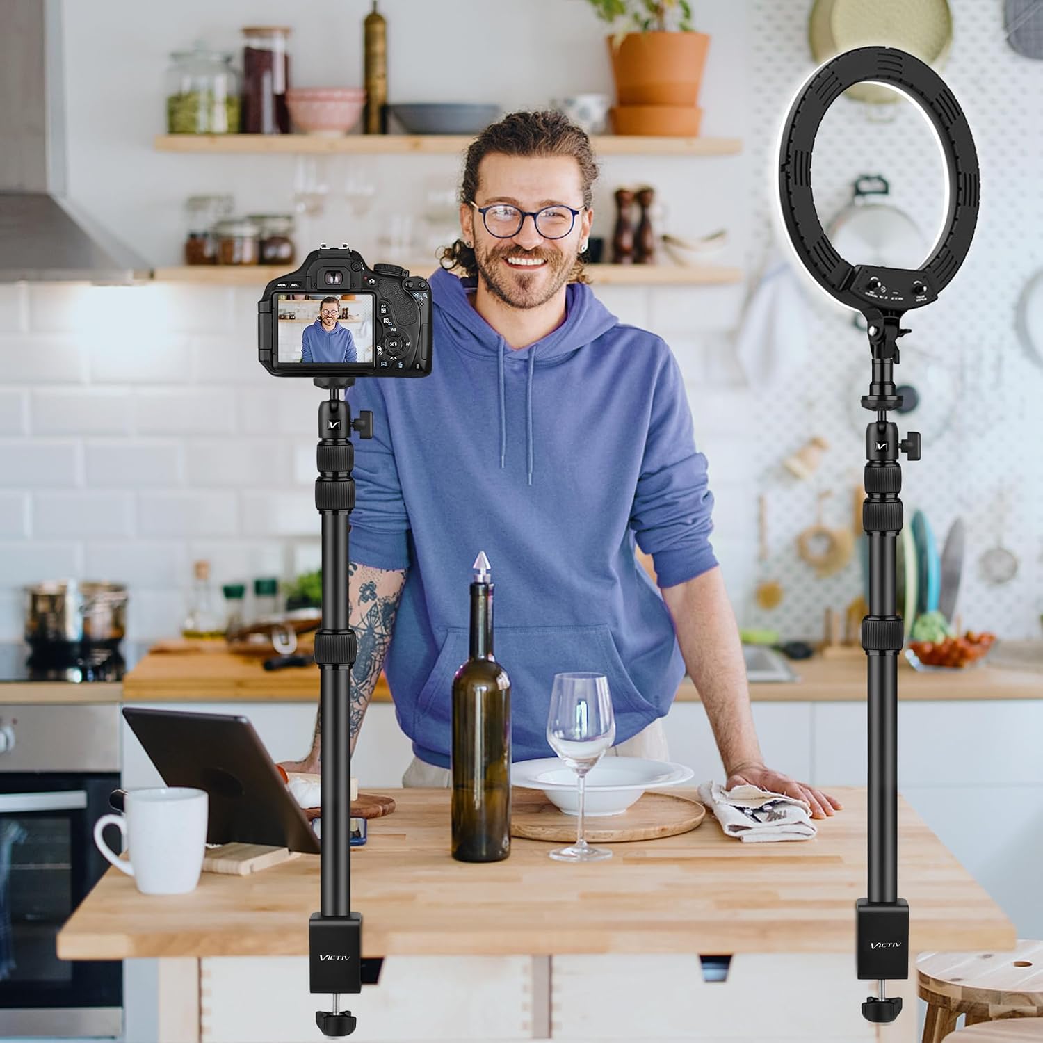 Thumbnail 6 de Victiv Camera Desk Mount: adjustable aluminium desk stand for phones, webcams and ring lights
