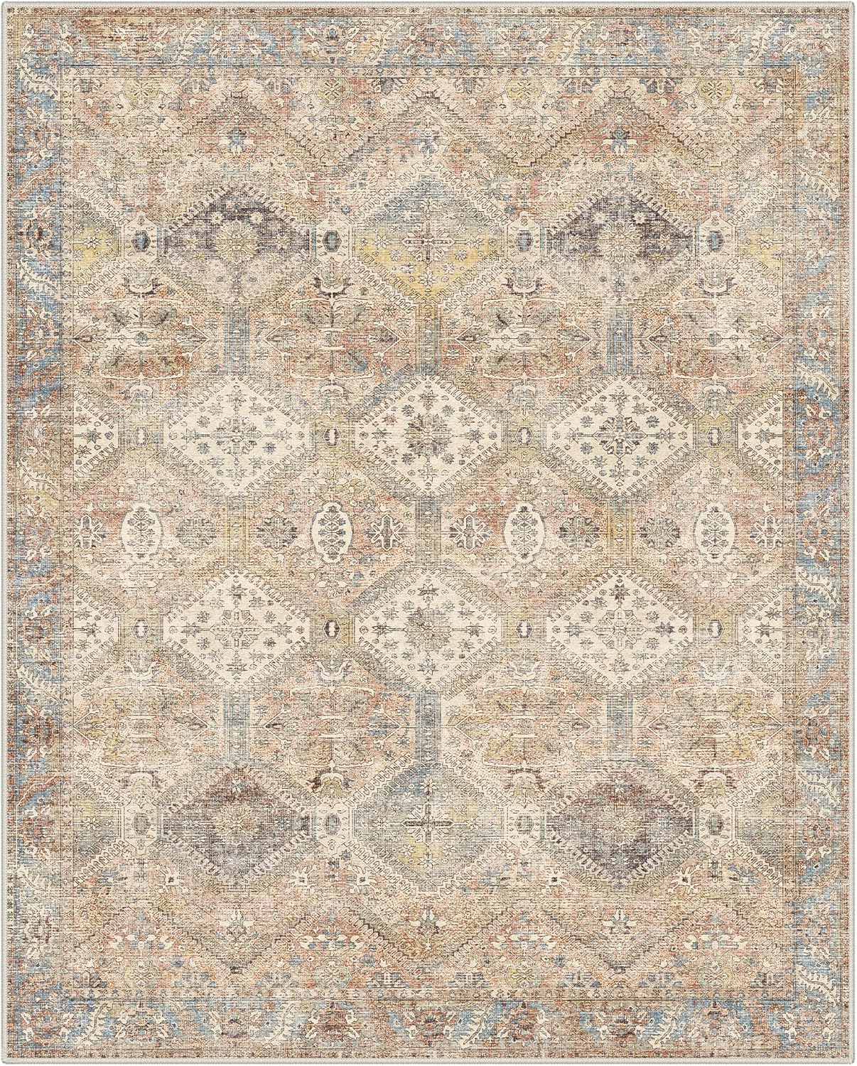 Thumbnail 4 de GENIMO 8x10 Area Rug — Non-Slip, Machine Washable Vintage Boho Rug in Warm Brown