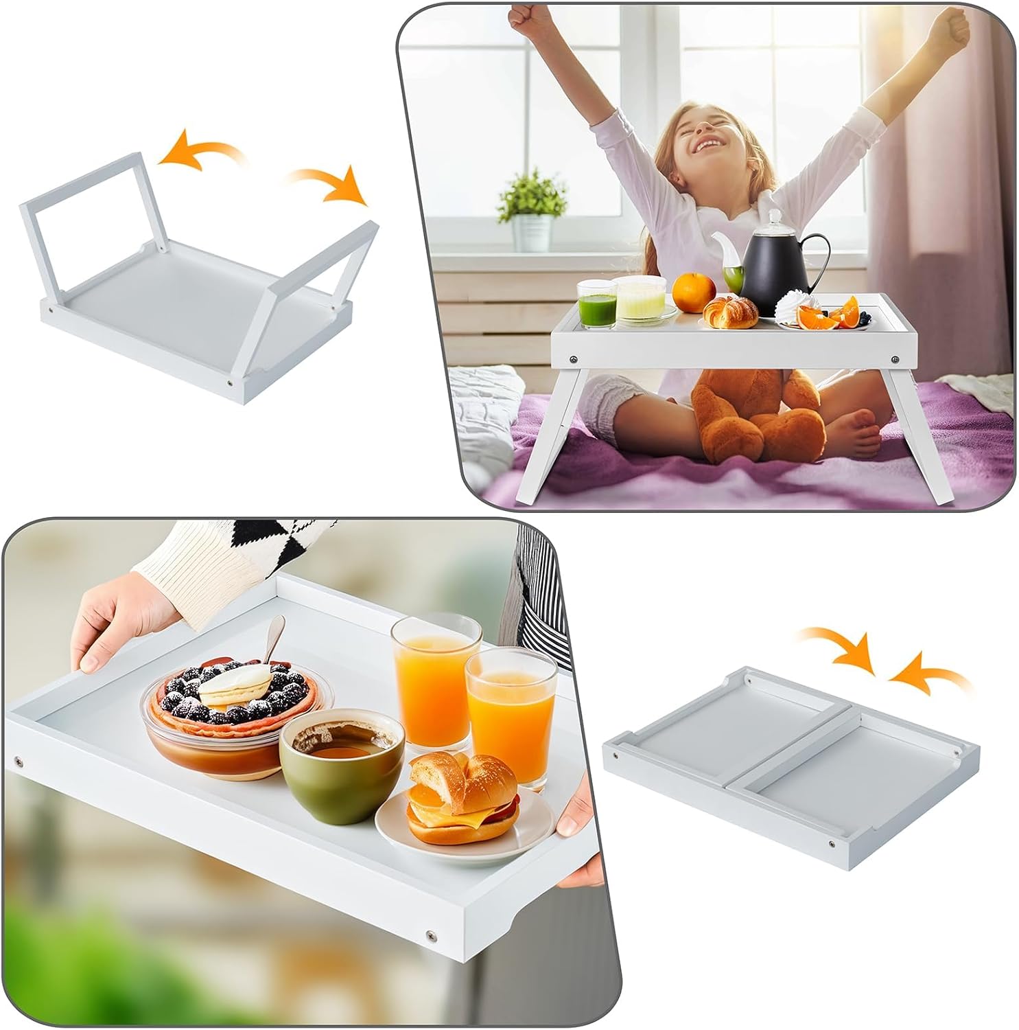 Thumbnail 5 de RRX CP-new8 bamboe beddienblad met inklapbare poten, wit