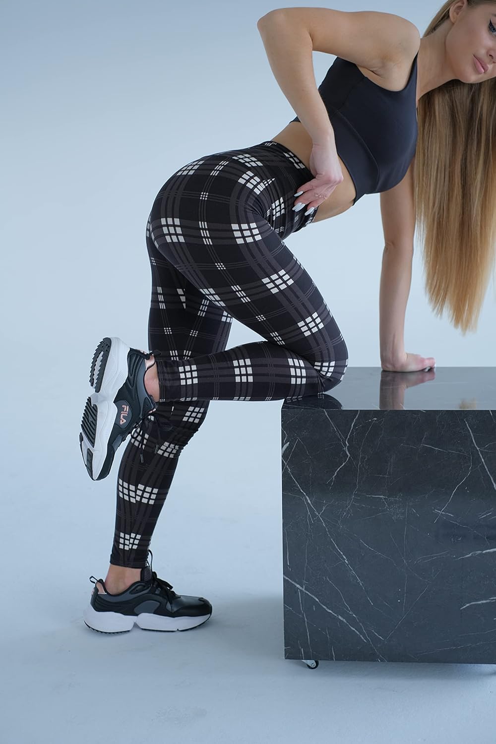 Thumbnail 5 de Luxleg High Waist Active Workout Leggings – Tummy Control, Soft Ankle Length (Black Camouflage)