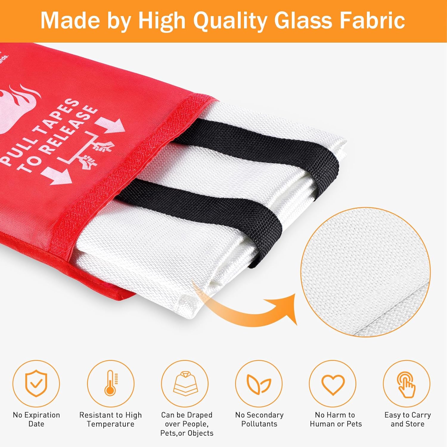 Thumbnail 4 de KANHIRO Emergency Fire Blanket 39 in × 39 in 🧯
