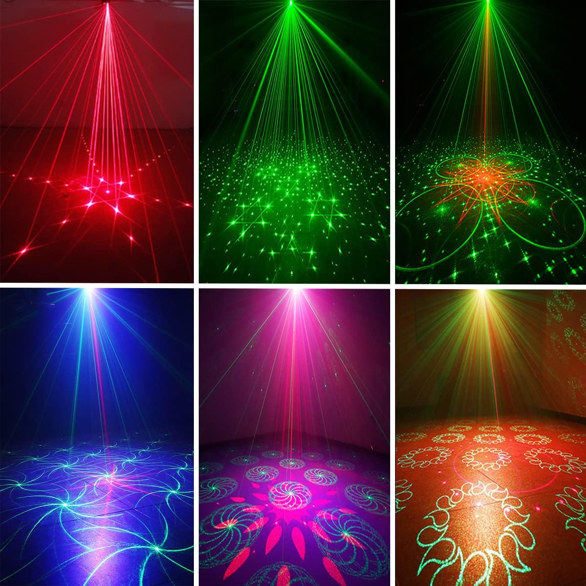 Detalle 2 de SPOOBOOLA EMS-08L Party DJ Light with Red-Green Patterns and Colour Backdrop