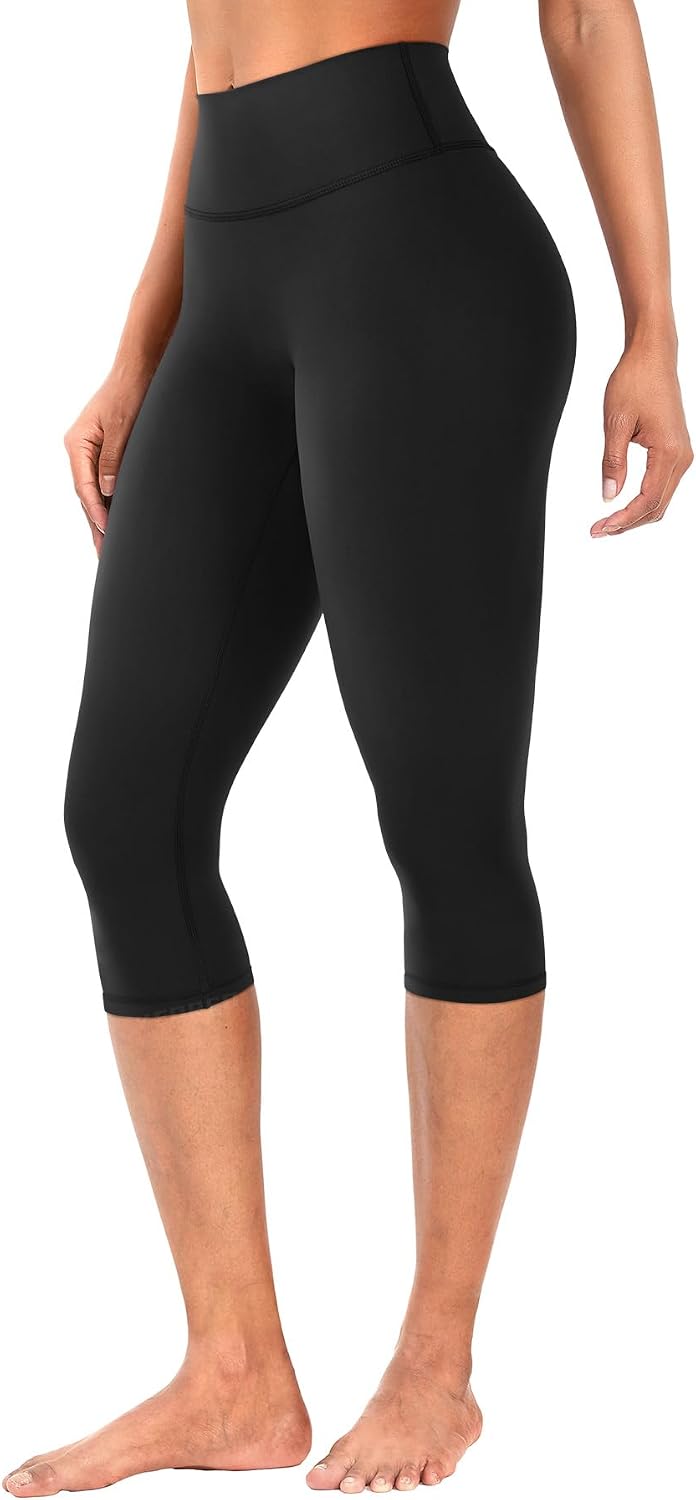 Detalle de YEOREO Ease Womens Workout Capri Leggings with Hidden Scrunch and No Front Seam