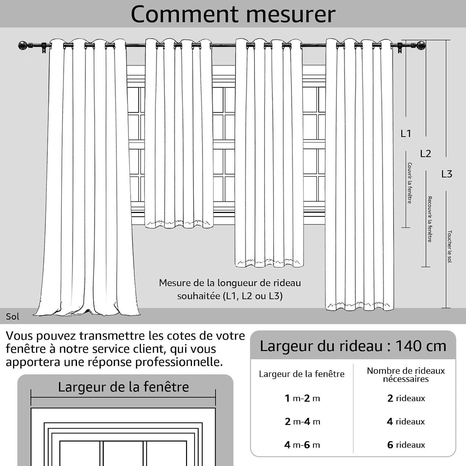 Thumbnail 6 de TOPICK Rideau occultant à œillets – Lot de 2 175x140 cm, beige, isolation lumineuse