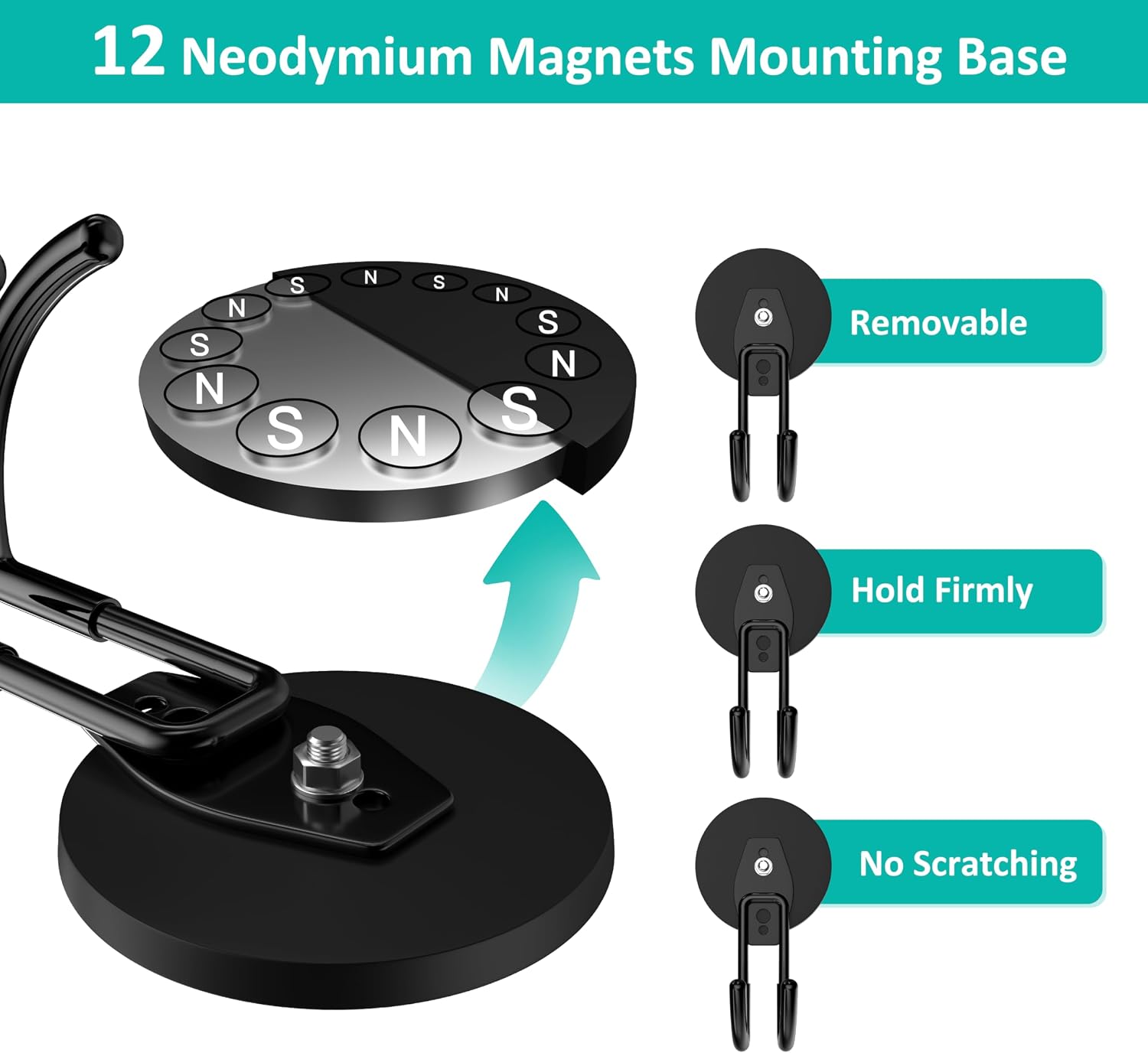 Thumbnail 1 de ENUODA Magnetic Hooks, 2-Pack
