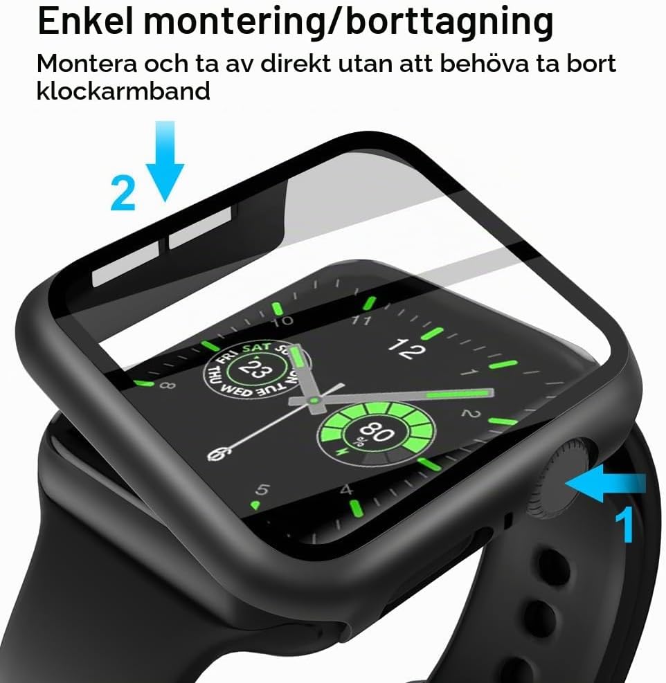 Detalle 2 de OFFCUP fodral med displayskydd för Apple Watch 44 mm, 2-pack i PC och härdat glas