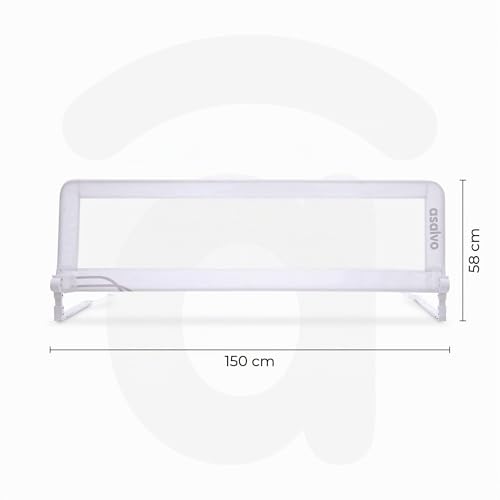 Detalle de Asalvo Barrera de Cama 2 en 1 de 150 cm para Niño - Abatible, Apta para Cama Nido y Fácil de Transportar