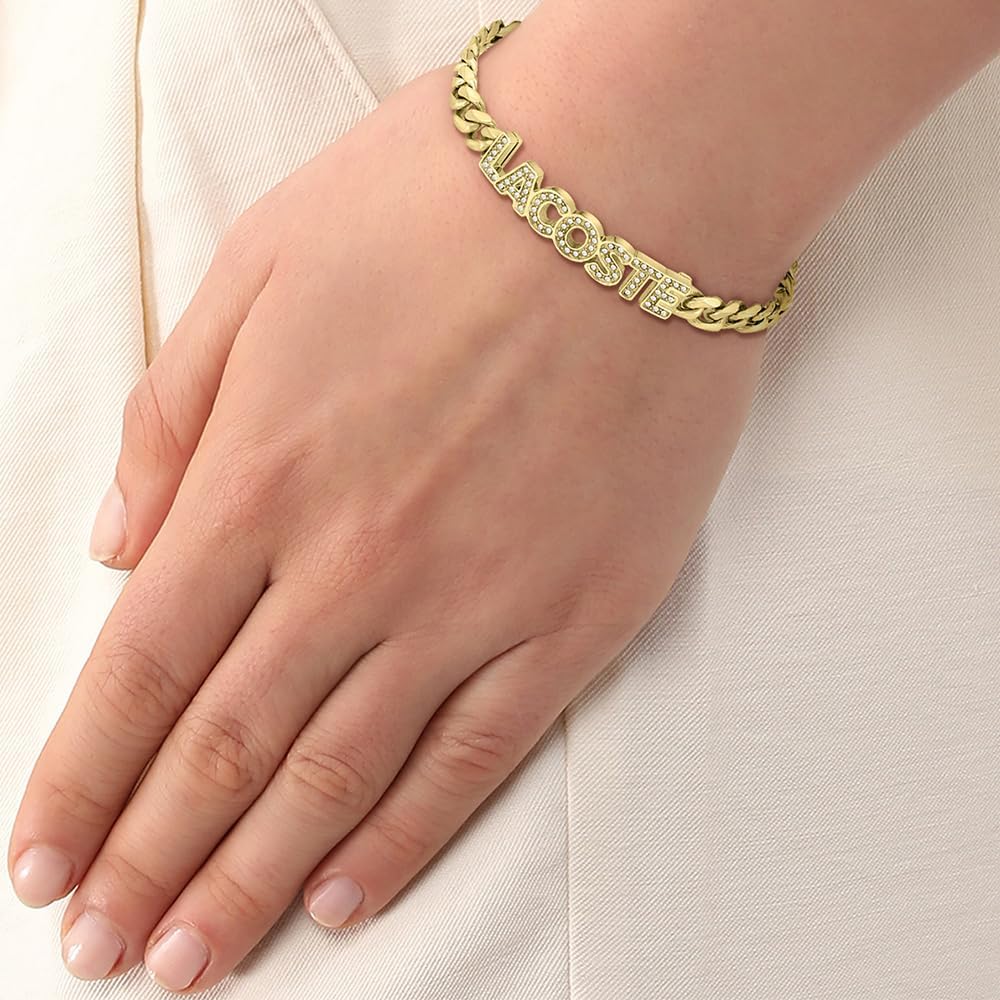 Thumbnail 1 de Lacoste Braccialetto a Catena Donna Collezione SCRIPT in Oro Giallo con Cristalli – 2040063