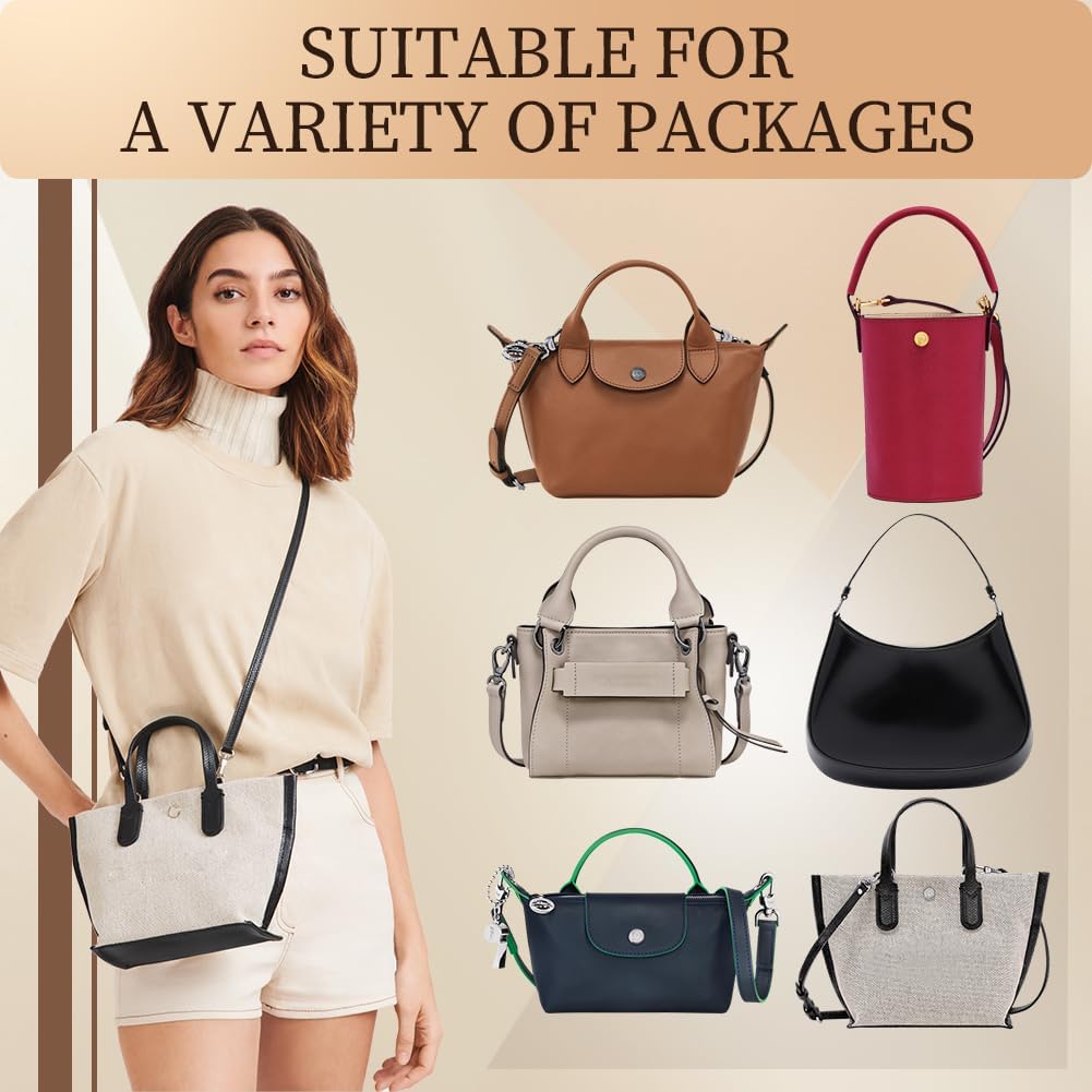 Thumbnail 4 de Aucuu Bandoulière pour Sac Longchamp – Lanière cuir PU ajustable 94–120 cm, sans boucle