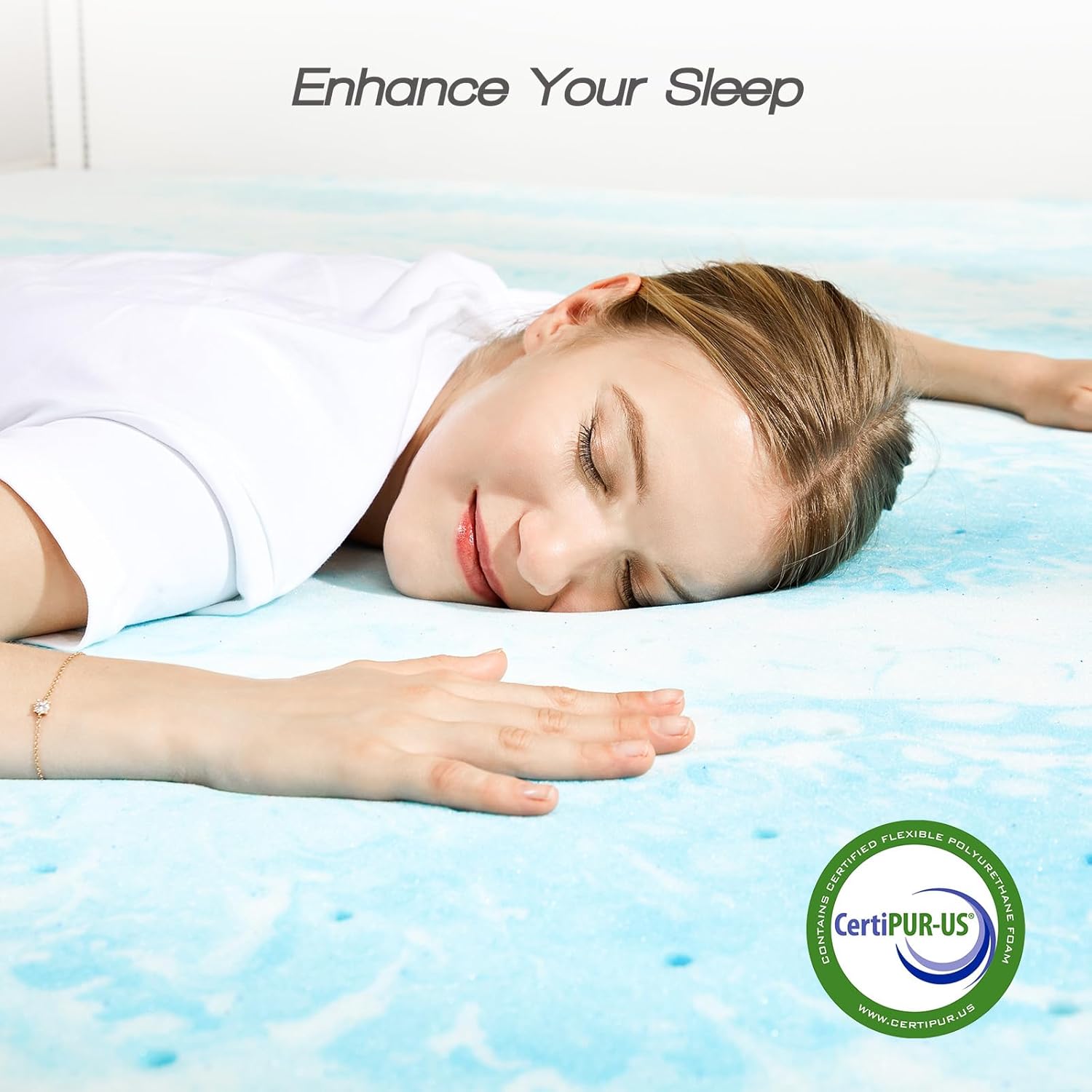 Thumbnail 4 de Sweetcrispy 3 Inch Memory Foam Gel Infused Mattress Topper, Full Size