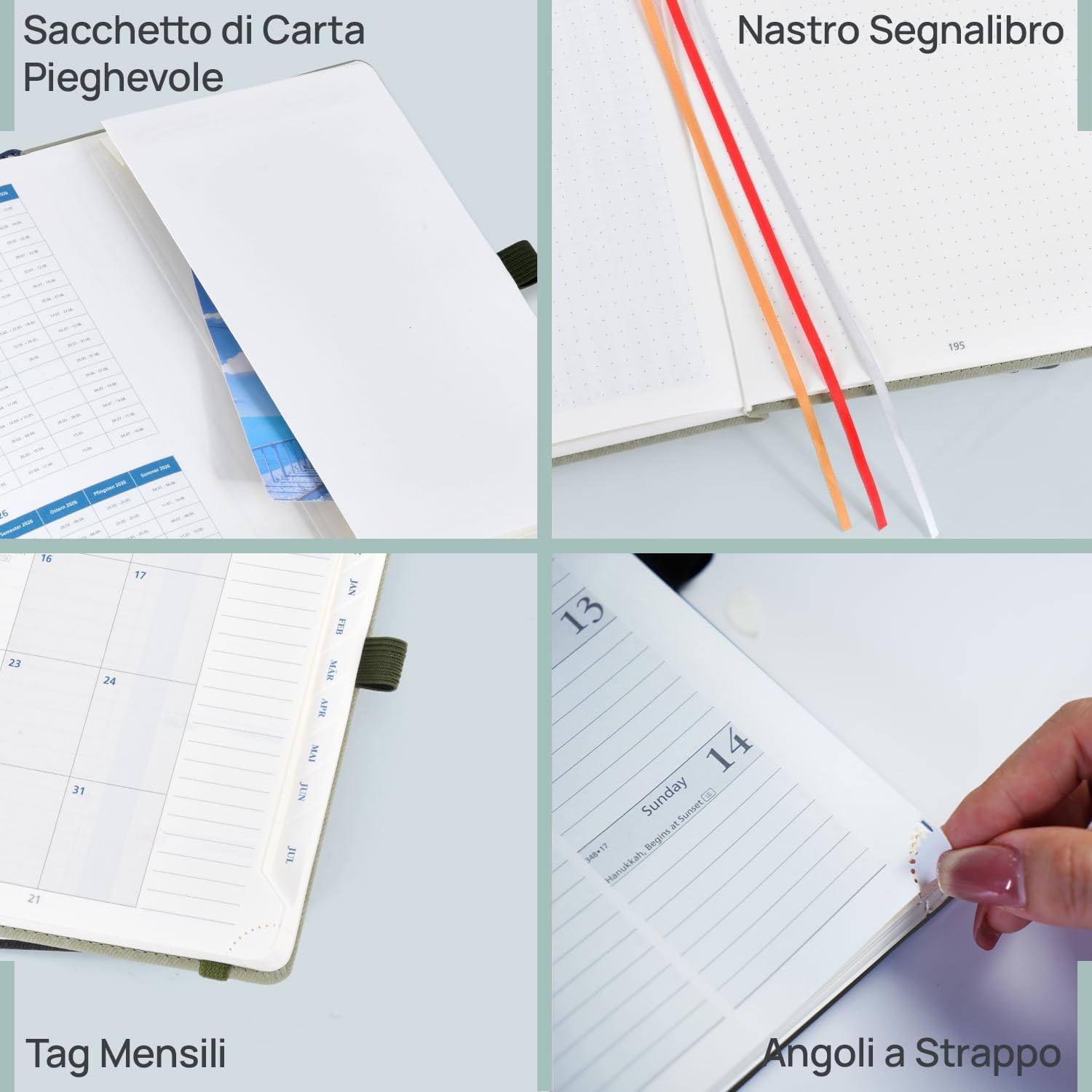 Detalle 2 de PRD POPRUN Agenda Docente 2026-2027 A5: agenda maestra settimanale con copertina rigida in PU