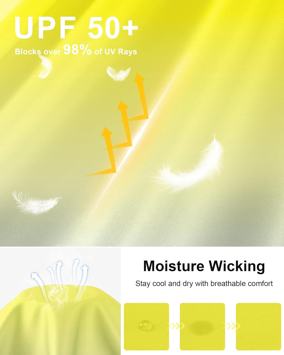 Detalle de WISMBOX Men's Long Sleeve UV Swim Top with UPF 50+ Sun Protection
