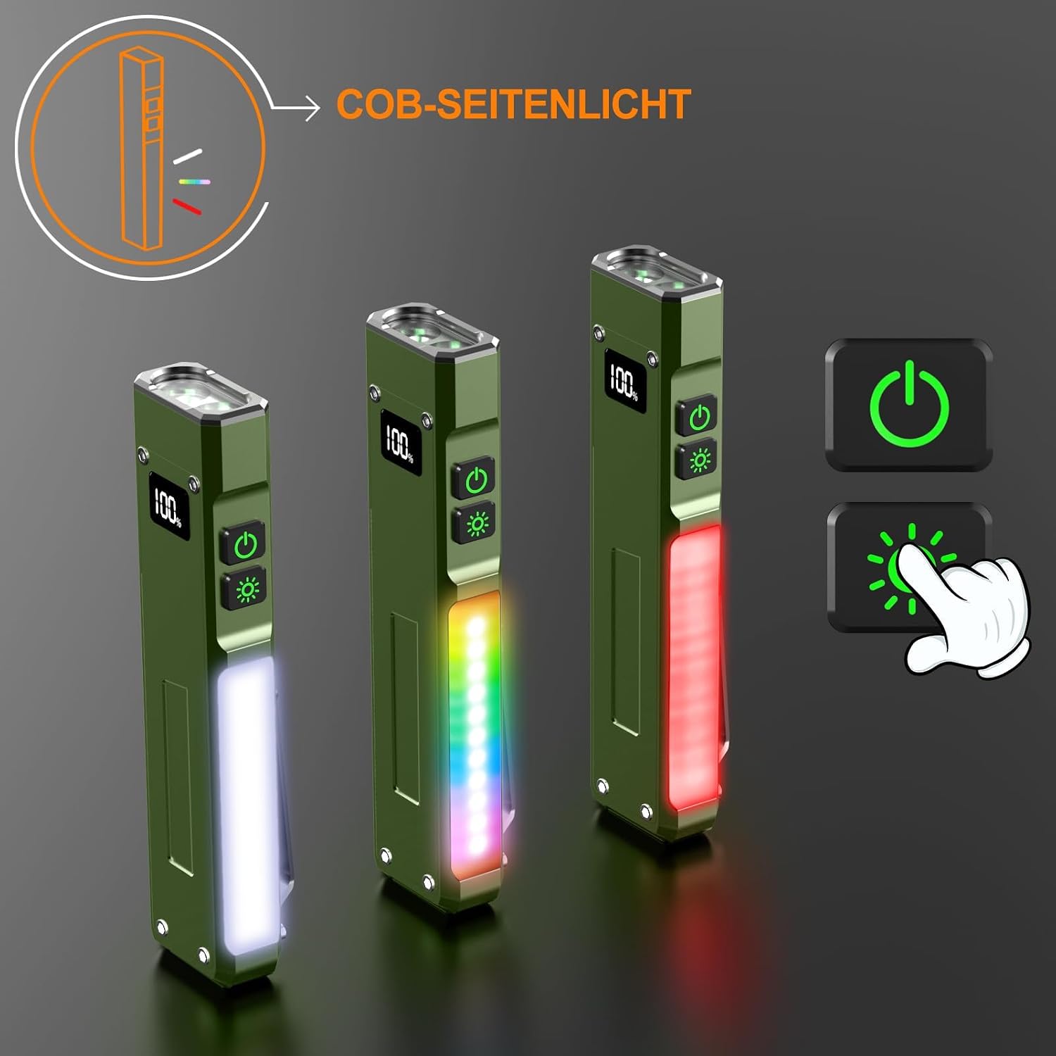 Detalle de Relybo FP110 torcia LED tattica 1.000.000