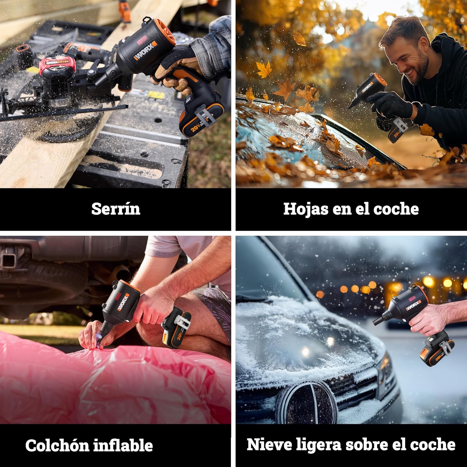 Thumbnail 1 de WORX 20V Akku-Staubläser mit bürstenlosem Motor – Luftgebläse, Aufblasgerät & 4 Geschwindigkeiten