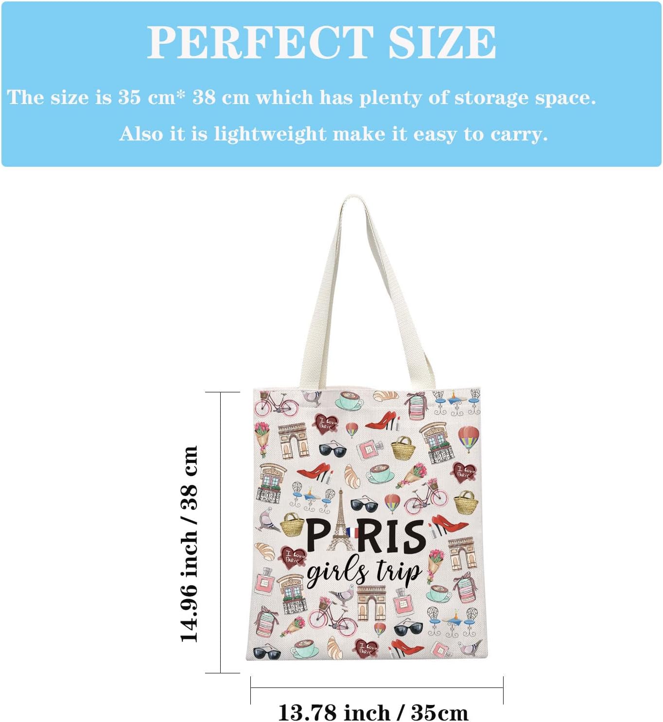 Thumbnail 3 de JTOUK Paris Girls Trip Makeup Bag 9.05in