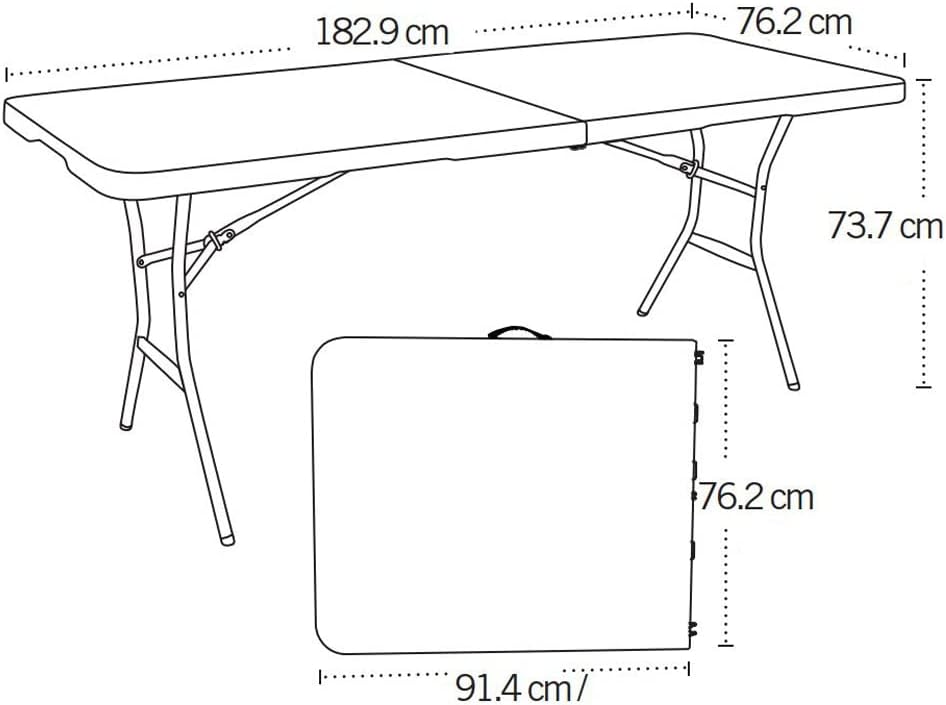 Thumbnail 2 de Lifetime 6 ft Essential Fold-in-Half Table (White Granite) Review