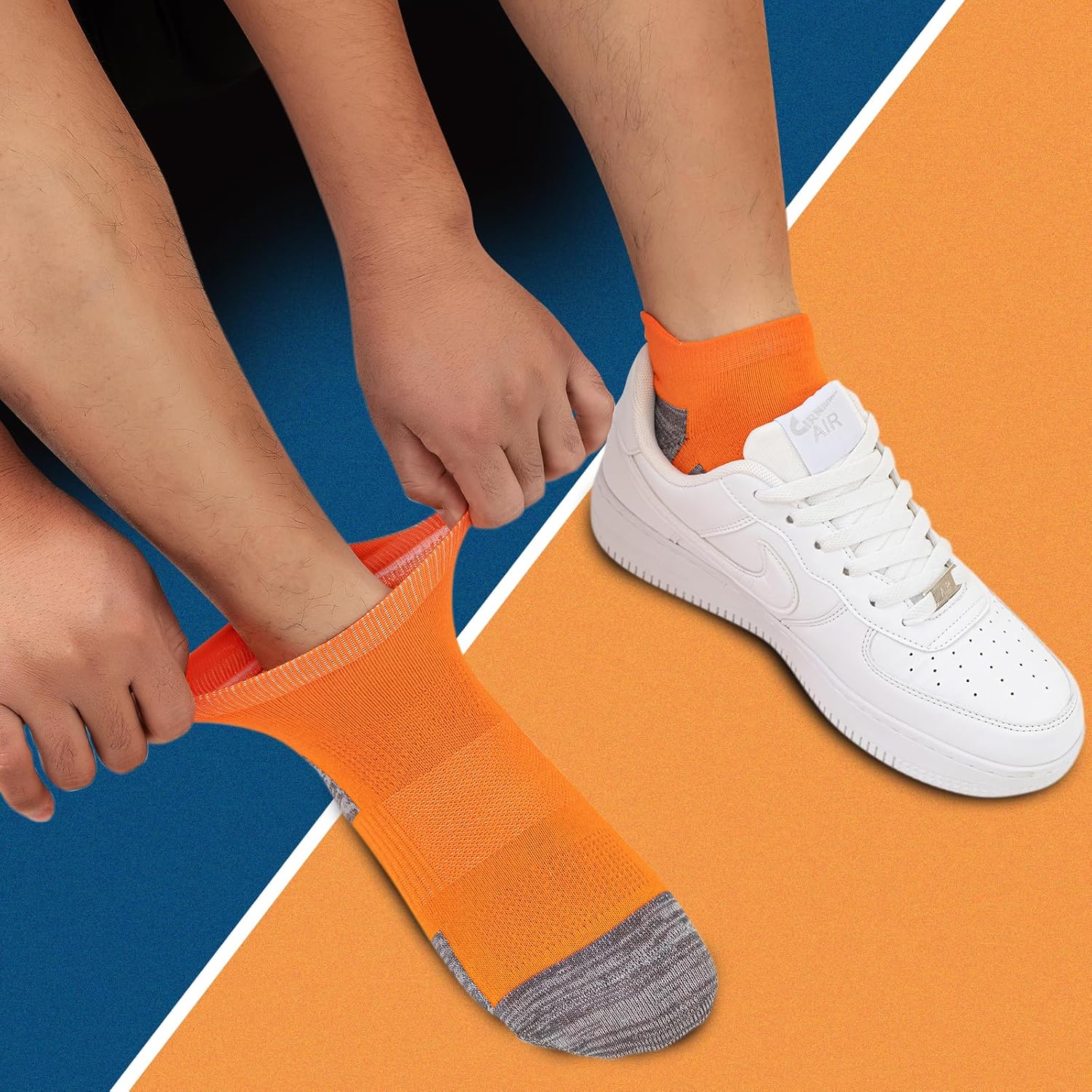 Thumbnail 2 de SockWaddles Trainer Socks for Men: 6 Pairs Cushioned Ankle Socks with Arch Support for Running, Walking, Hiking and Cycling