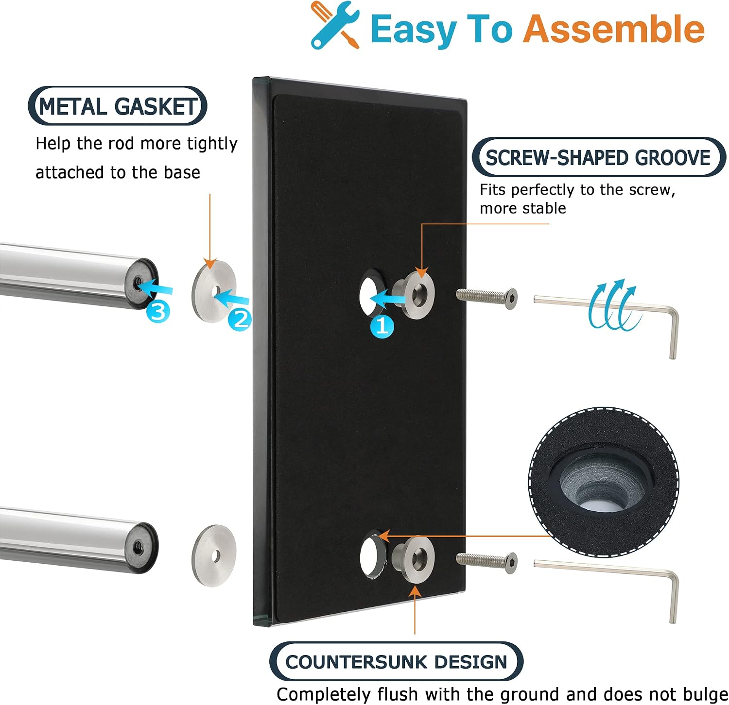 Thumbnail 5 de Sayayo Free Standing Chromed Toilet Roll Holder with Glass Base (70 cm) – SUS304 Stainless Steel, 12mm Glass, 3–4 Roll Storage