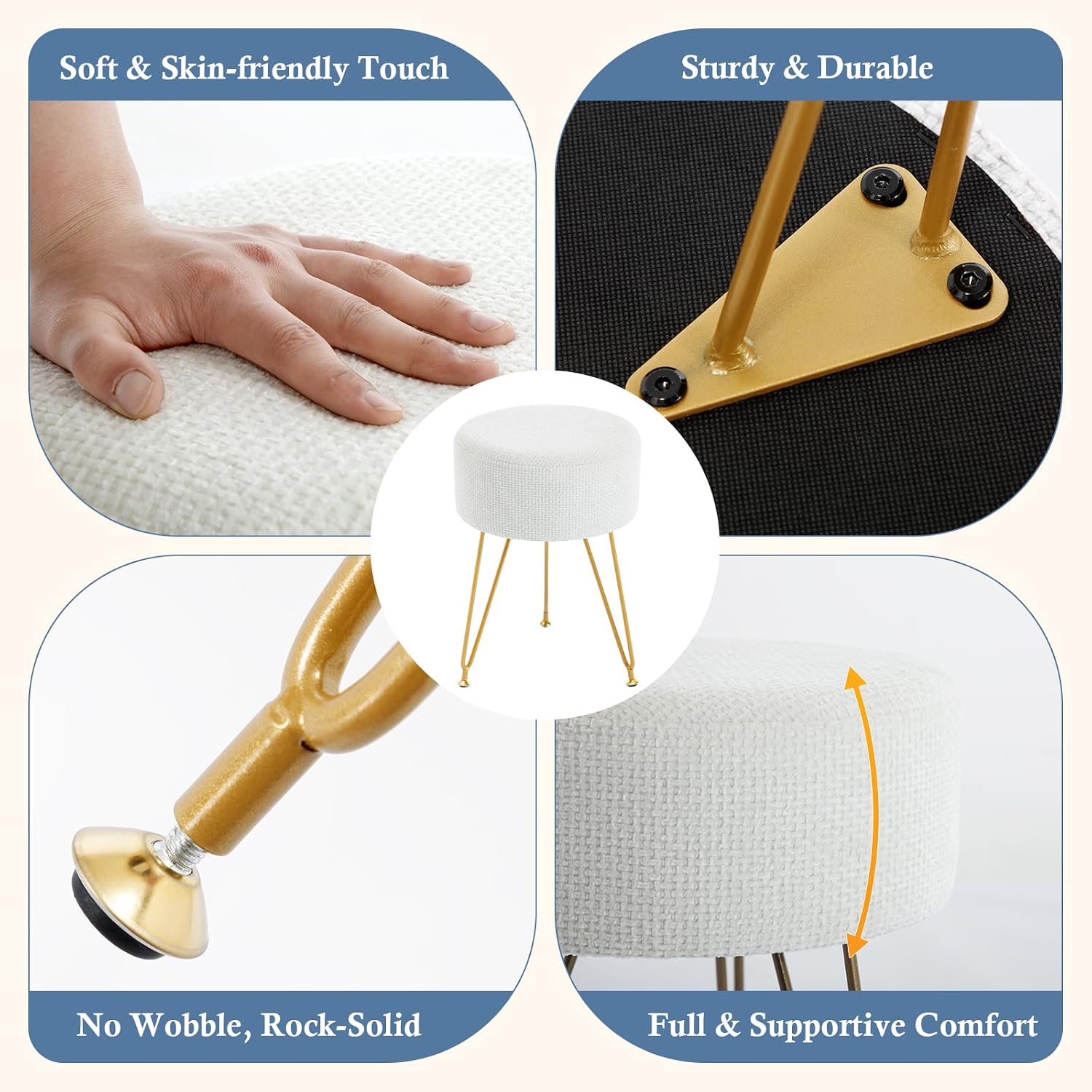 Detalle 1 de DUMOS Velvet Vanity Stool