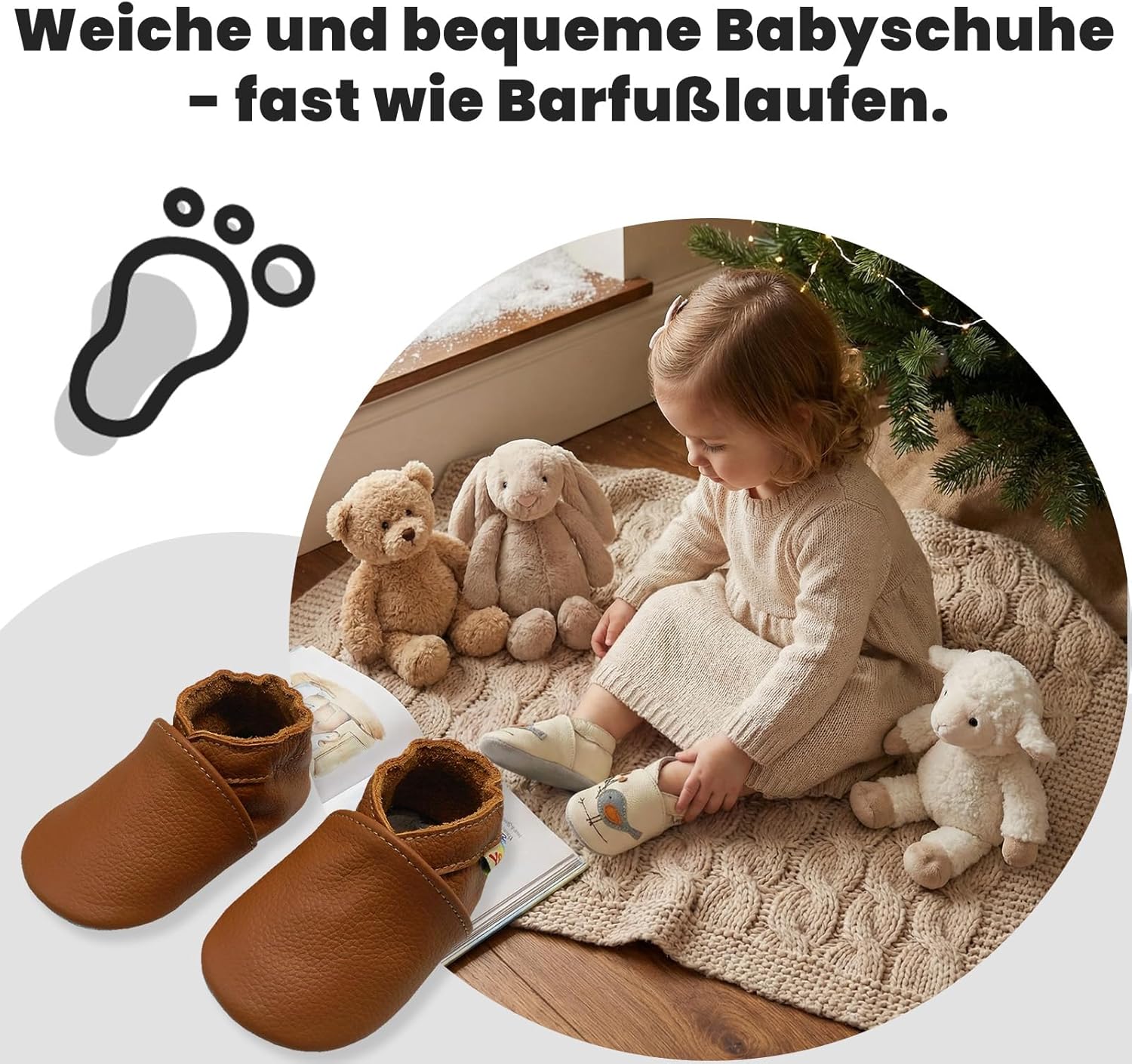 Thumbnail 4 de YALION Baby Weicher Leder Lauflernschuhe – Krabbelschuhe aus Leder für Babys