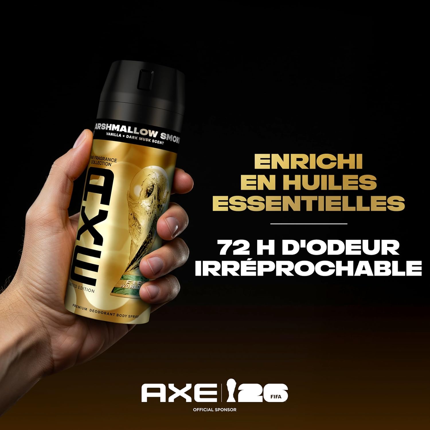 Detalle de AXE Déodorant Homme Spray Marshmallow Smoke – Collection Prestige, 2x150 ml