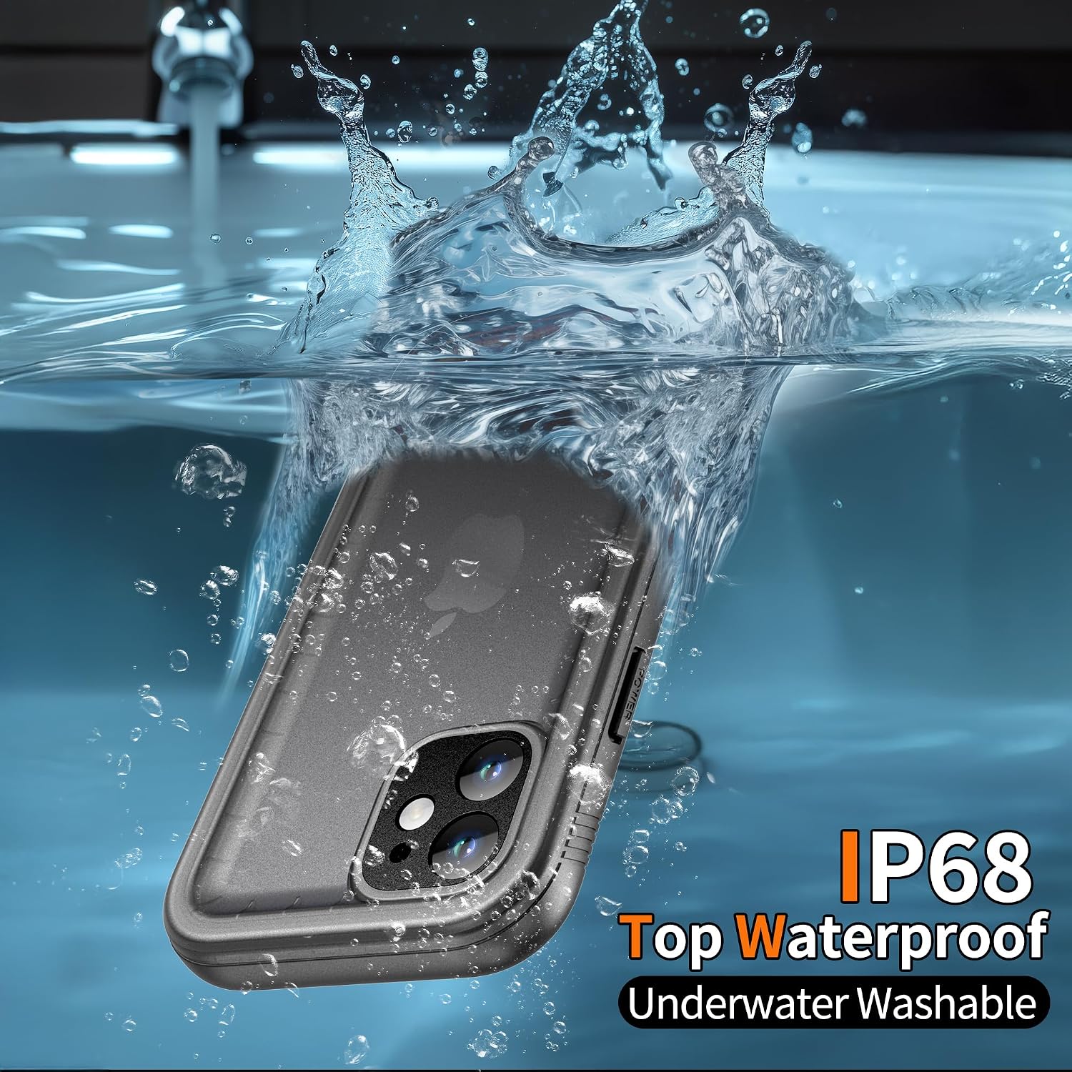 Detalle de Cozycase WPC-11-BK Waterproof 360 Case for iPhone 11, Black TPU