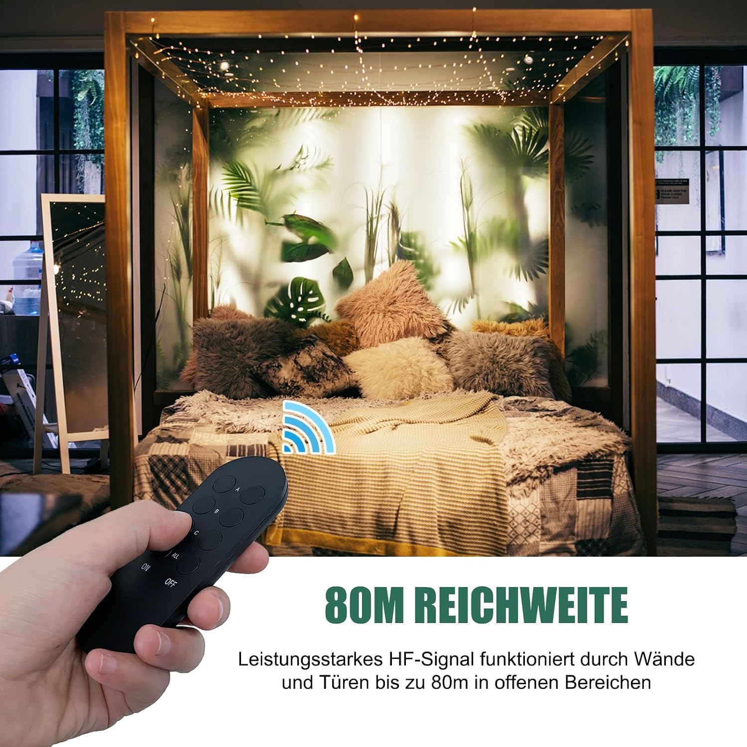 Detalle de SURNICE Funksteckdosen Set mit Fernbedienung 80 m