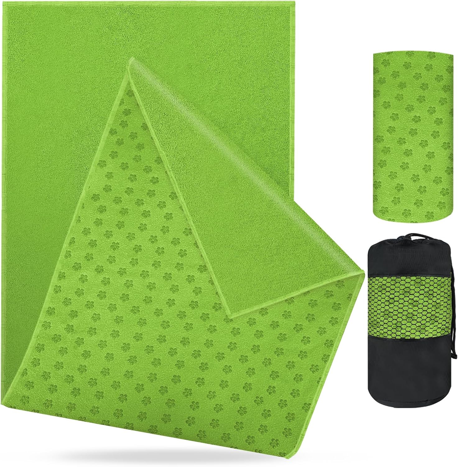 Detalle 1 de flintronic Mikrofaser Yoga Handtuch 183x63 cm + kühlendes Handtuch – rutschfest, maschinenwaschbar