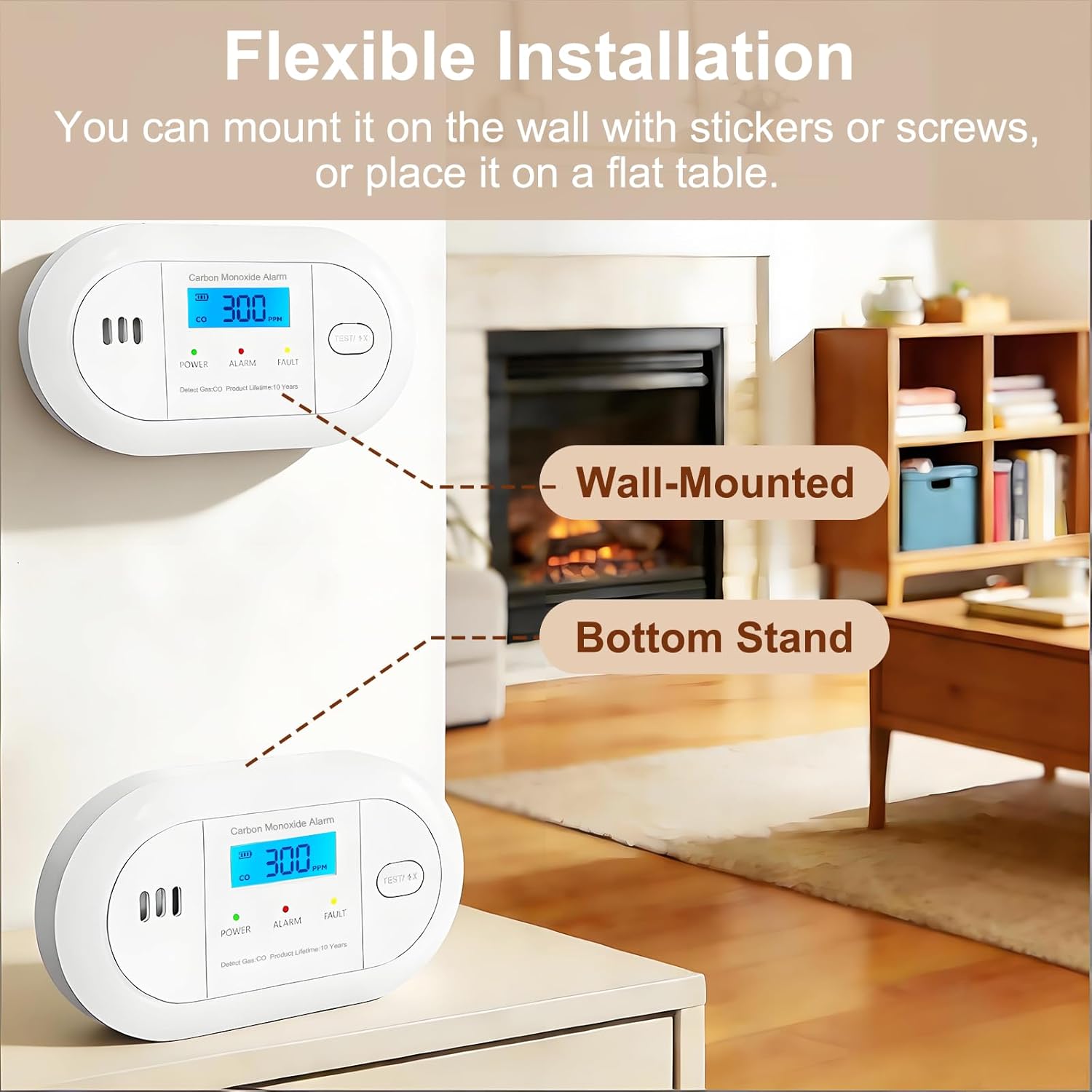 Thumbnail 1 de FUMIXTEX Carbon Monoxide Detector with LCD Display and Replaceable Battery