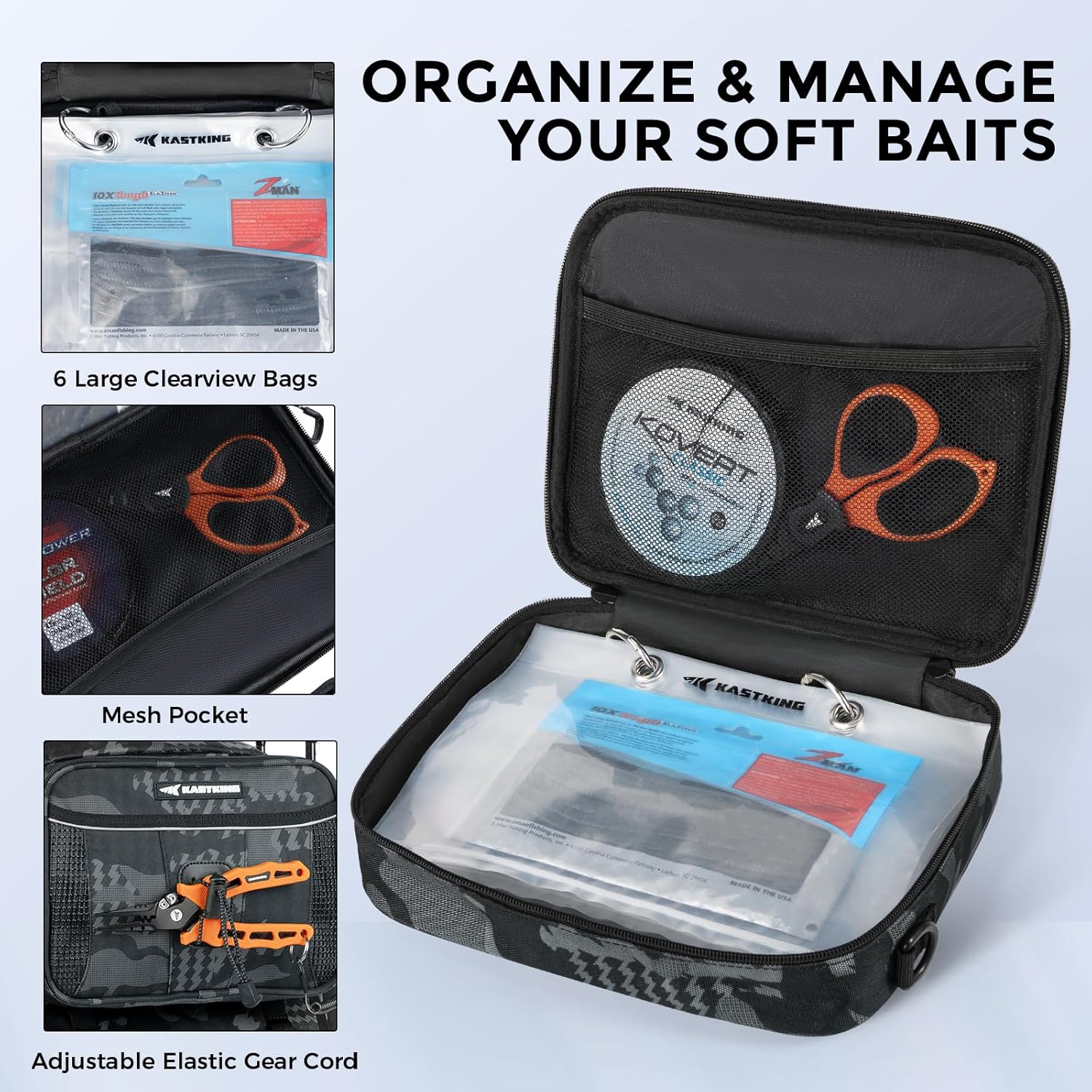 Thumbnail 4 de KastKing BaitSpace 50L Fishing Tackle Backpack with Removable Bait Binder and 2 Rod Holders