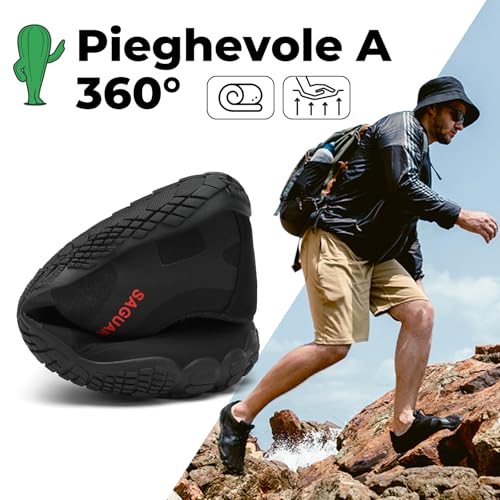Thumbnail 5 de SAGUARO Zapatillas Barefoot Unisex – Minimalistas para Trail Running, Negro Intenso, Talla 40