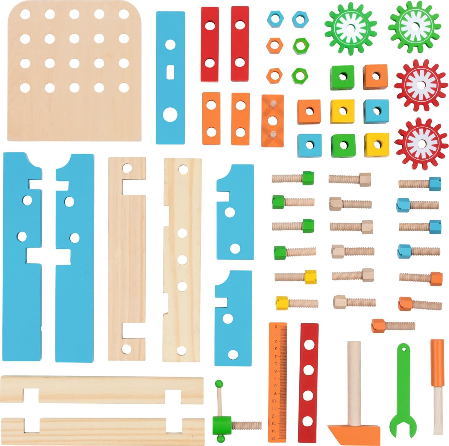 Thumbnail 3 de goki 58386 Meine erste Werkbank aus Holz – 57-teiliges Holzspielset ab 3 Jahren