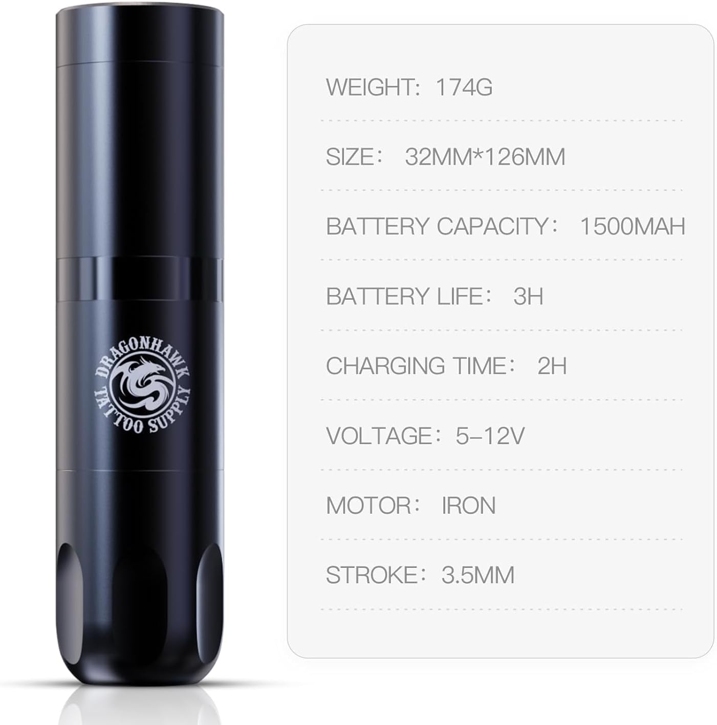 Thumbnail 2 de Dragonhawk X3 Machine à tatouer 1500mAh 🖊️