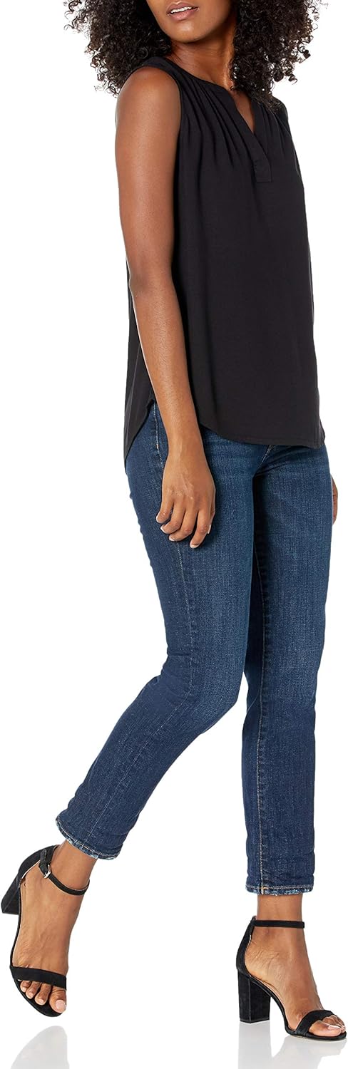 Thumbnail 3 de Amazon Essentials Women’s Sleeveless V-Neck Woven Shirt (Relaxed Fit, Flowy Twill)