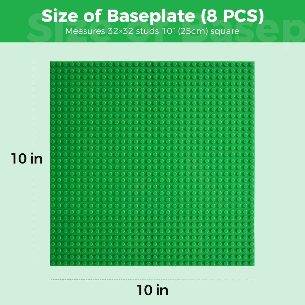 Thumbnail 6 de Etarnfly 8 Platten Set Bauplatte 25 × 25 cm – kompatibel mit vielen Marken, Grau-Grün-Blau Sandgrundplatte