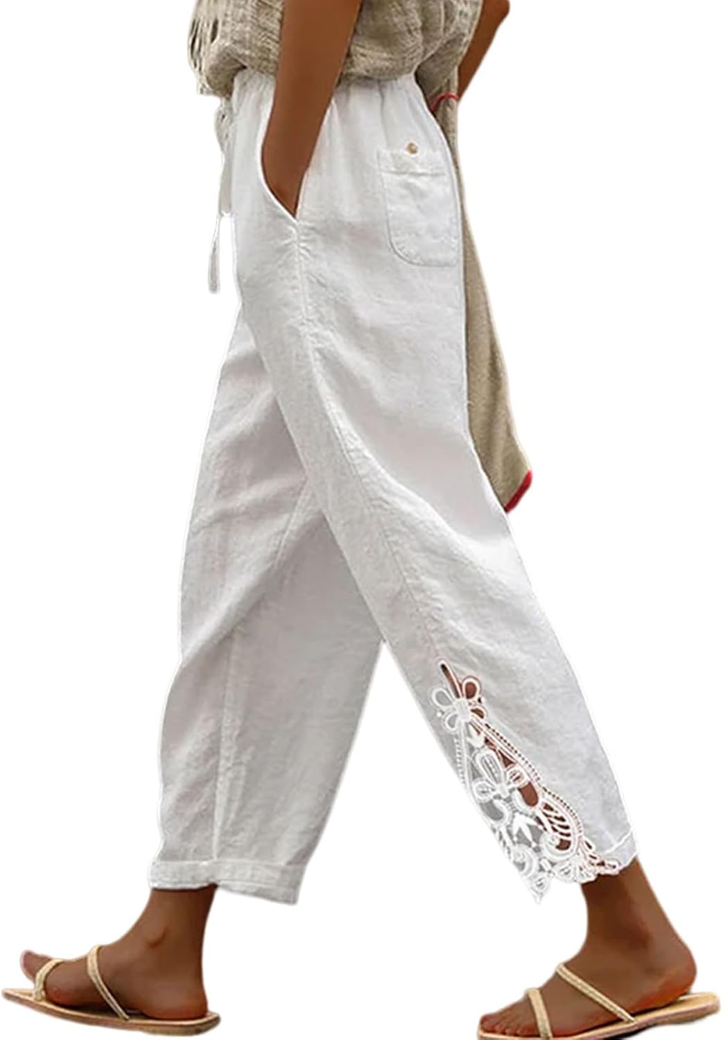 Detalle de Acelitt Women Cotton Drawstring Pants, S-XXL