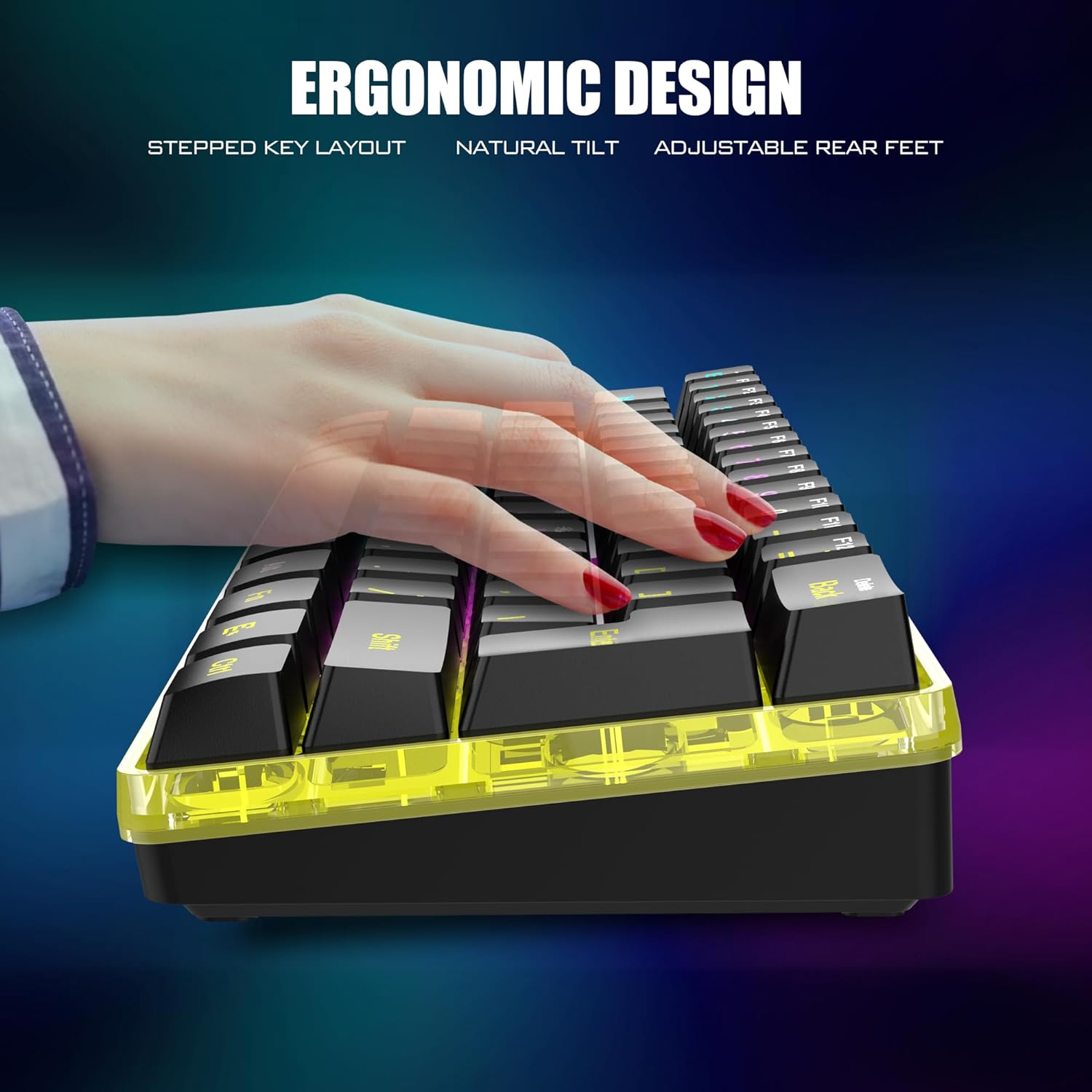 Thumbnail 4 de RedThunder K62 60% Wireless Gaming Keyboard & Honeycomb Optical Mouse Combo (2.4G, Rechargeable)