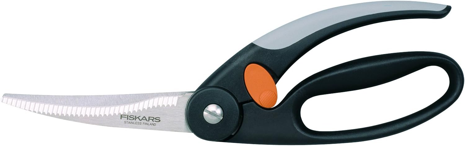 Detalle de Fiskars Functional Form 1003033 fågelsax, 25 cm med tandade blad i rostfritt stål