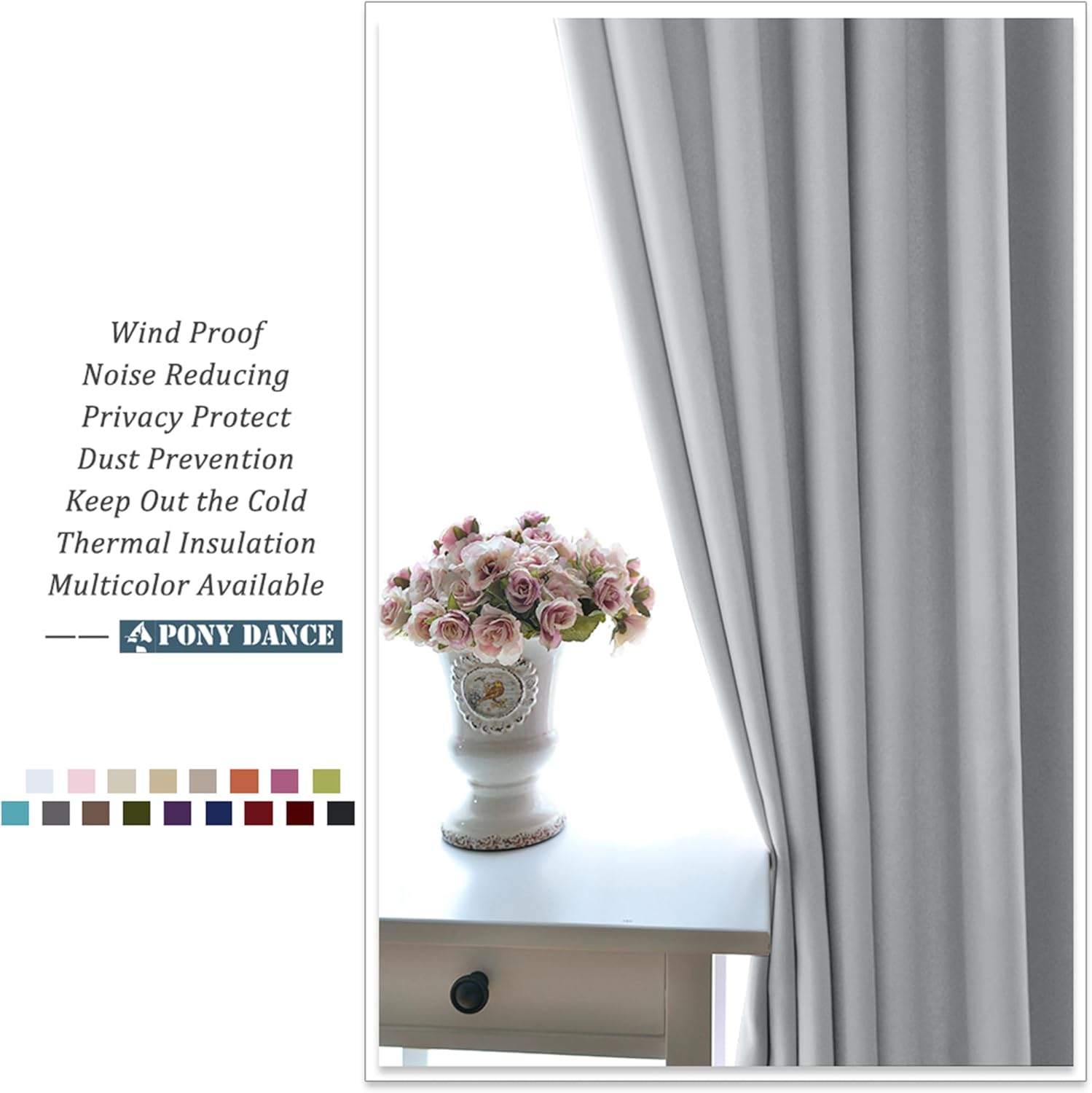 Thumbnail 6 de PONY DANCE Blackout Thermal Curtains 90×96 cm 🪟