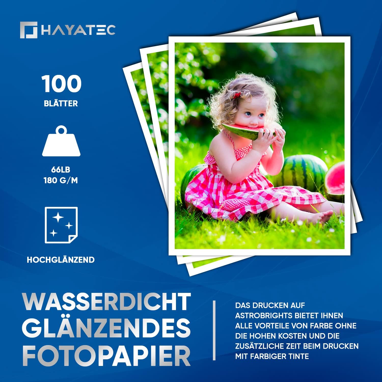 Detalle 2 de 100 Blatt A4 Fotopapier hochglänzend 180 g/m²