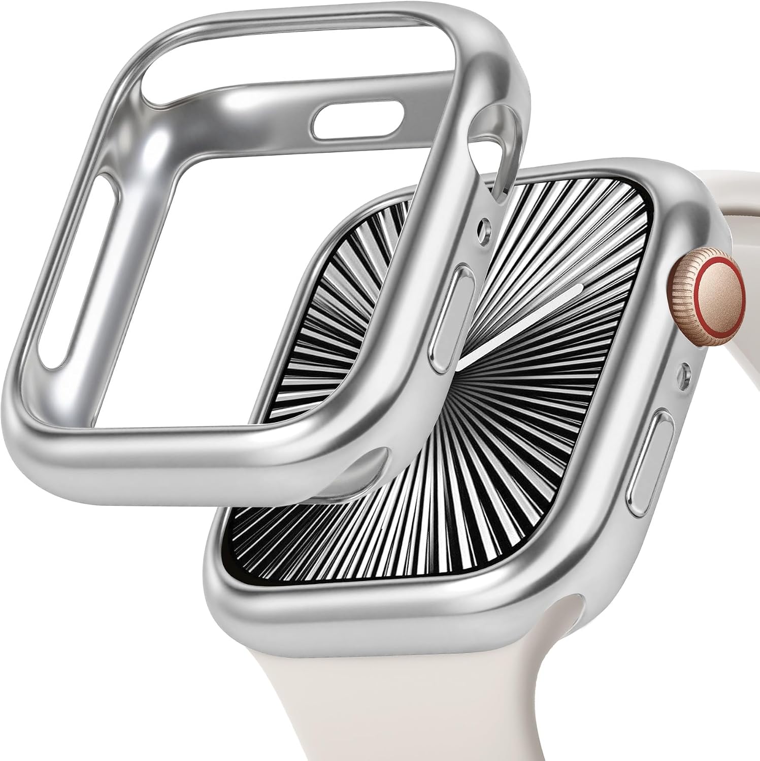 Detalle de JR.DM JRDM-WB-1032 40mm TPU Apple Watch Case, Silver Flexible Bumper