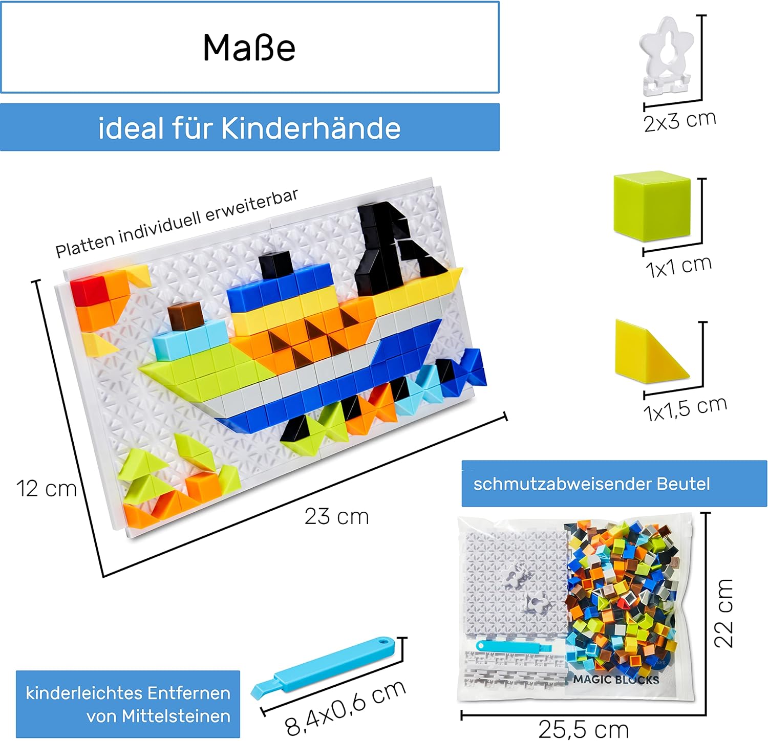 Thumbnail 2 de CUBIDI Original Mosaikspiel Lustige Fahrzeuge