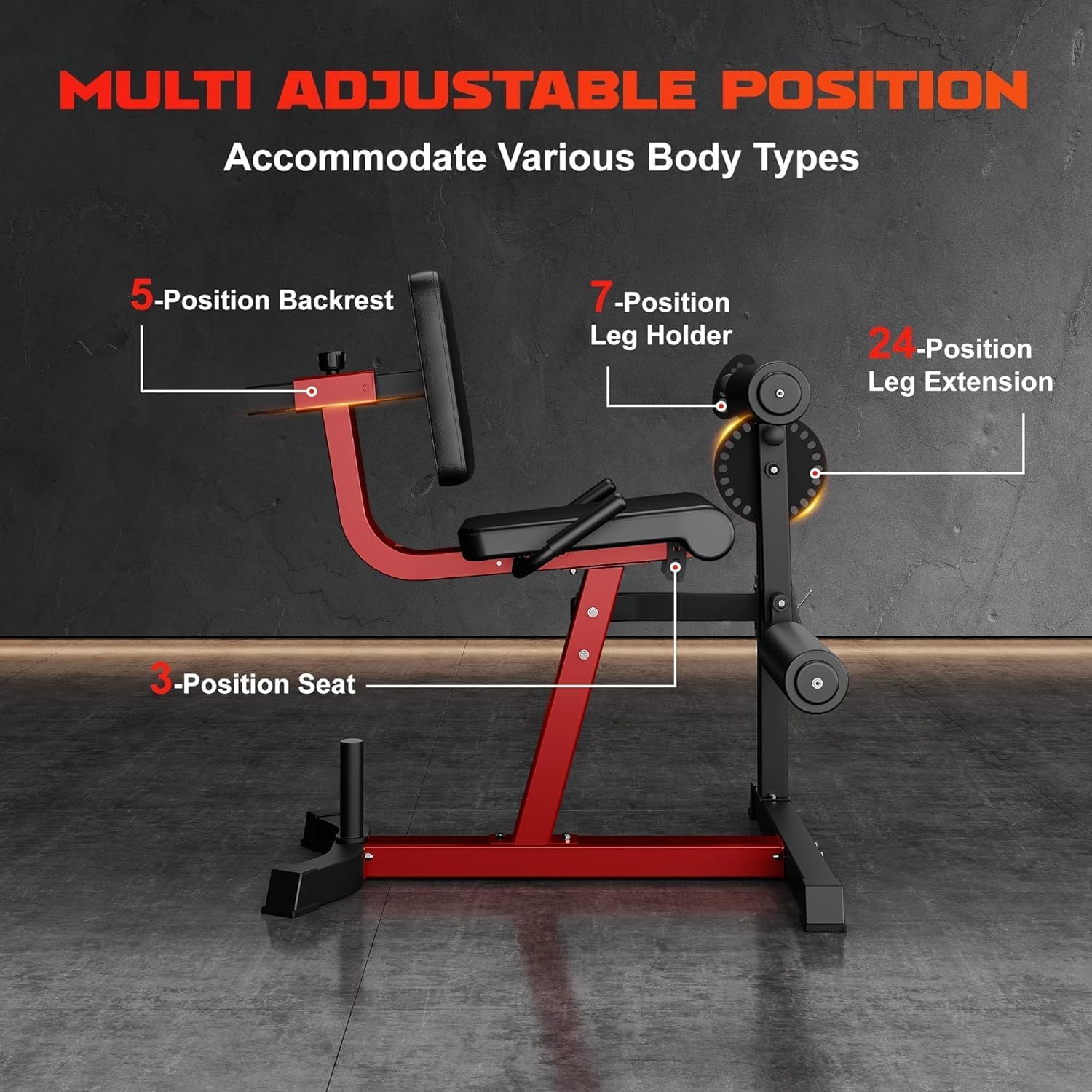 Detalle 2 de allviate GOIMU Leg Extension and Curl Machine, Adjustable 4-in-1 Home Gym