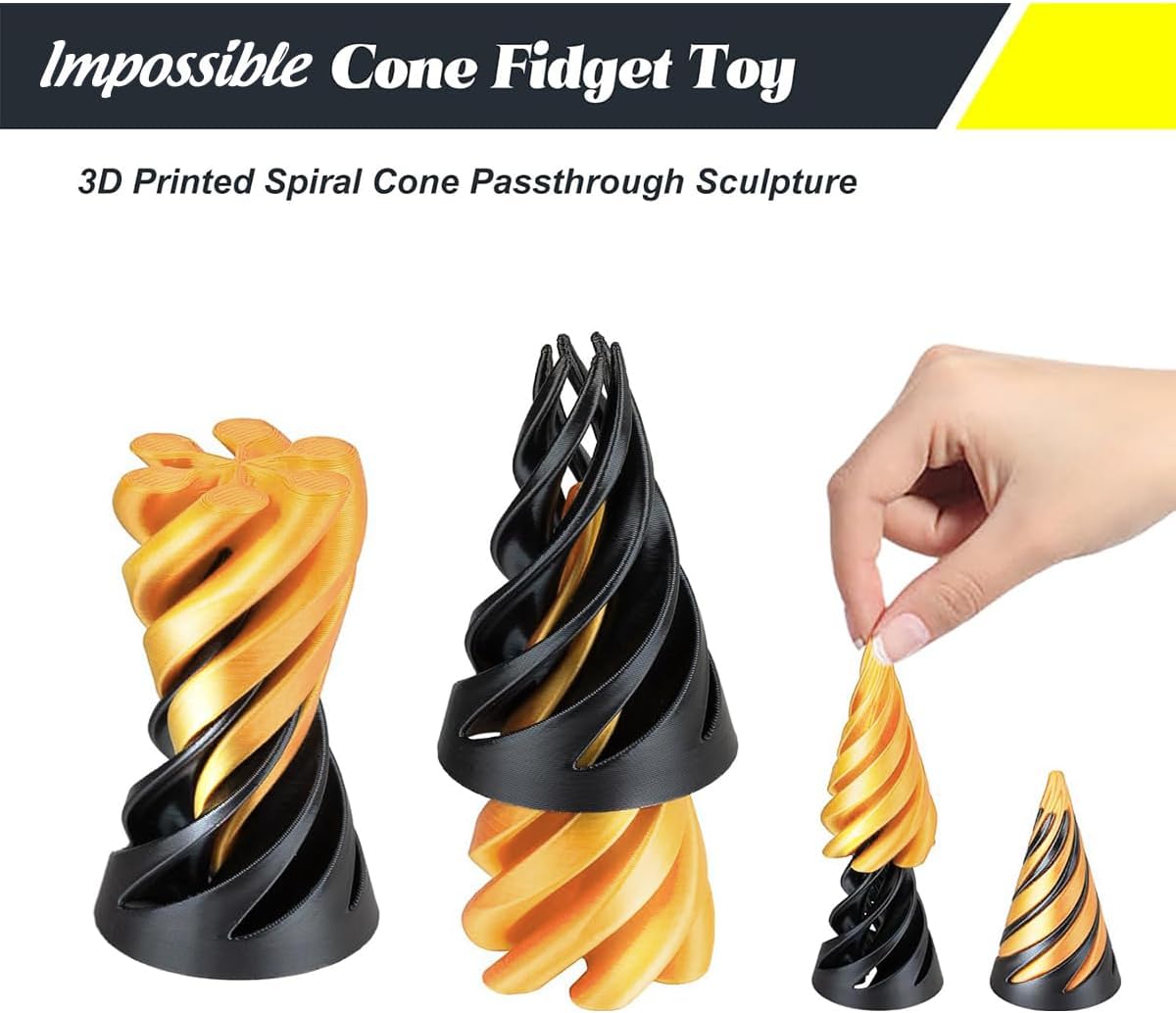 Detalle 2 de SANSGOUP Impossible Cone 3PCS Fidget Toy