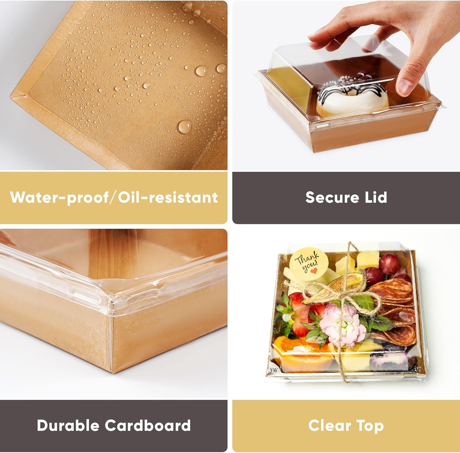 Detalle 2 de Leafiew Small Charcuterie Boxes 5-inch 🍱