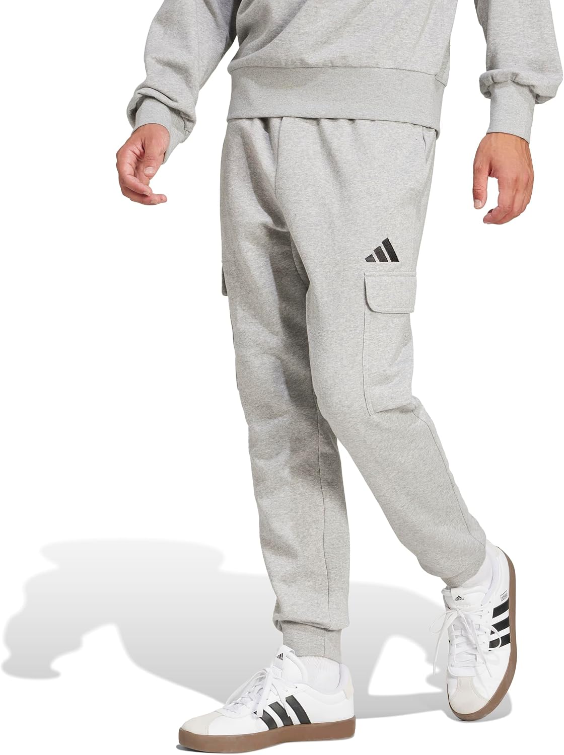 Detalle de Adidas Essentials Feelcozy Fleece Cargo Pants – Black/White (L)