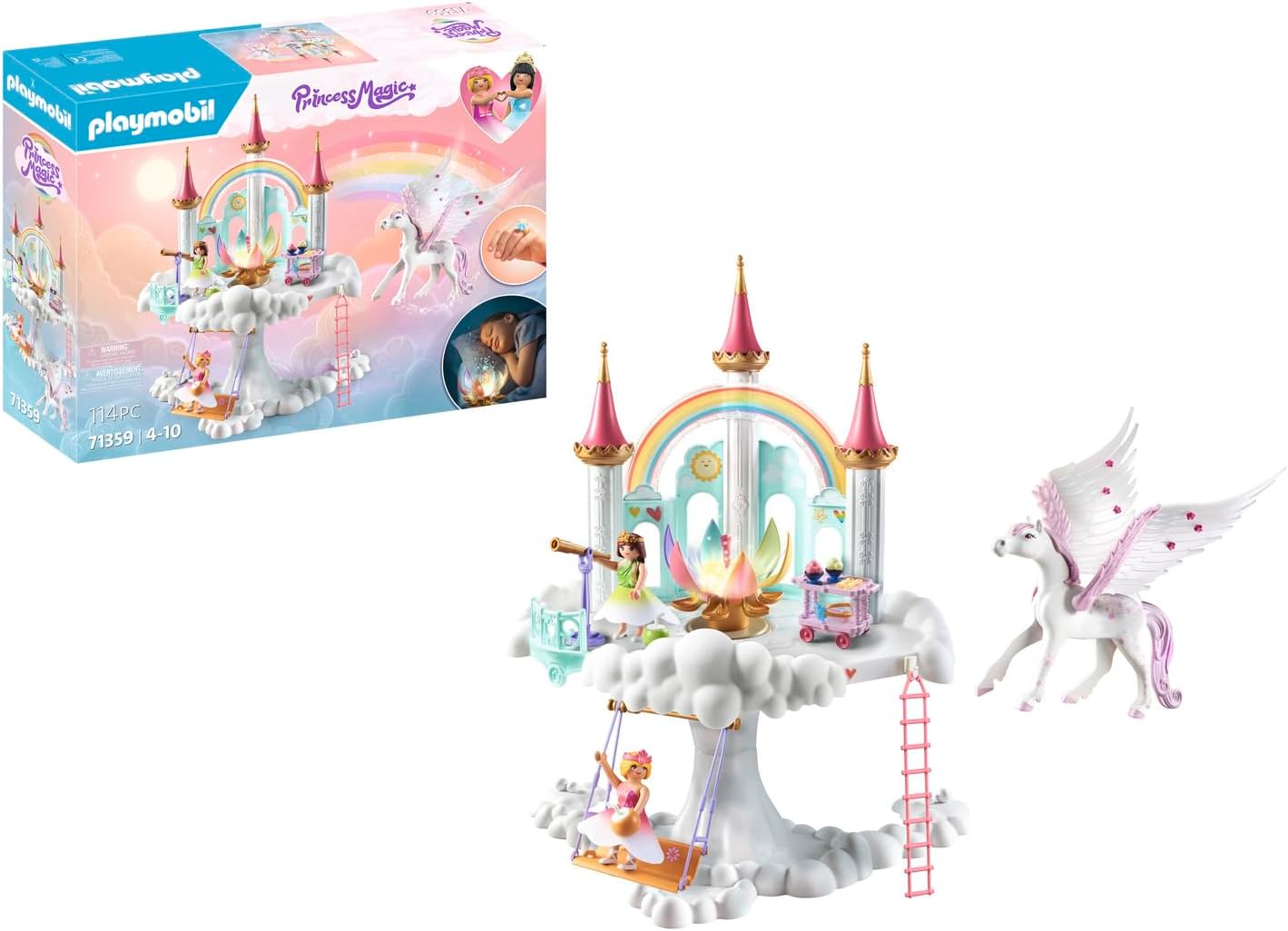 Detalle de PLAYMOBIL Princess Magic 71359 Himmlisches Regenbogen-Schloss – magische Wolkenwelt ab 4 Jahren